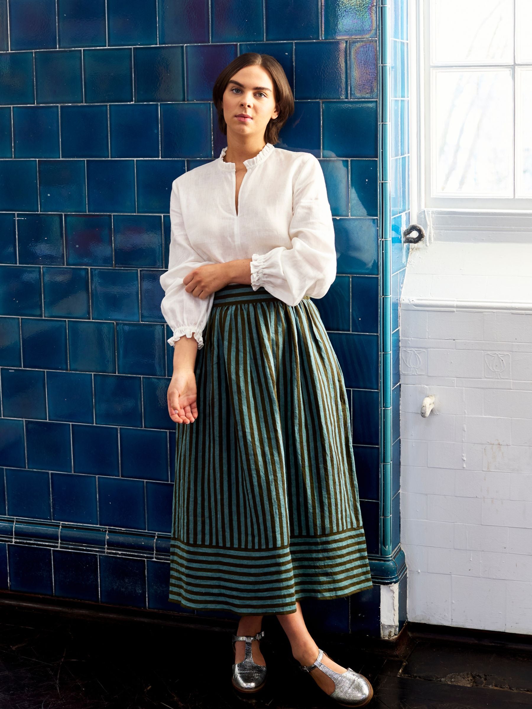 Dover Top in Milk Linen