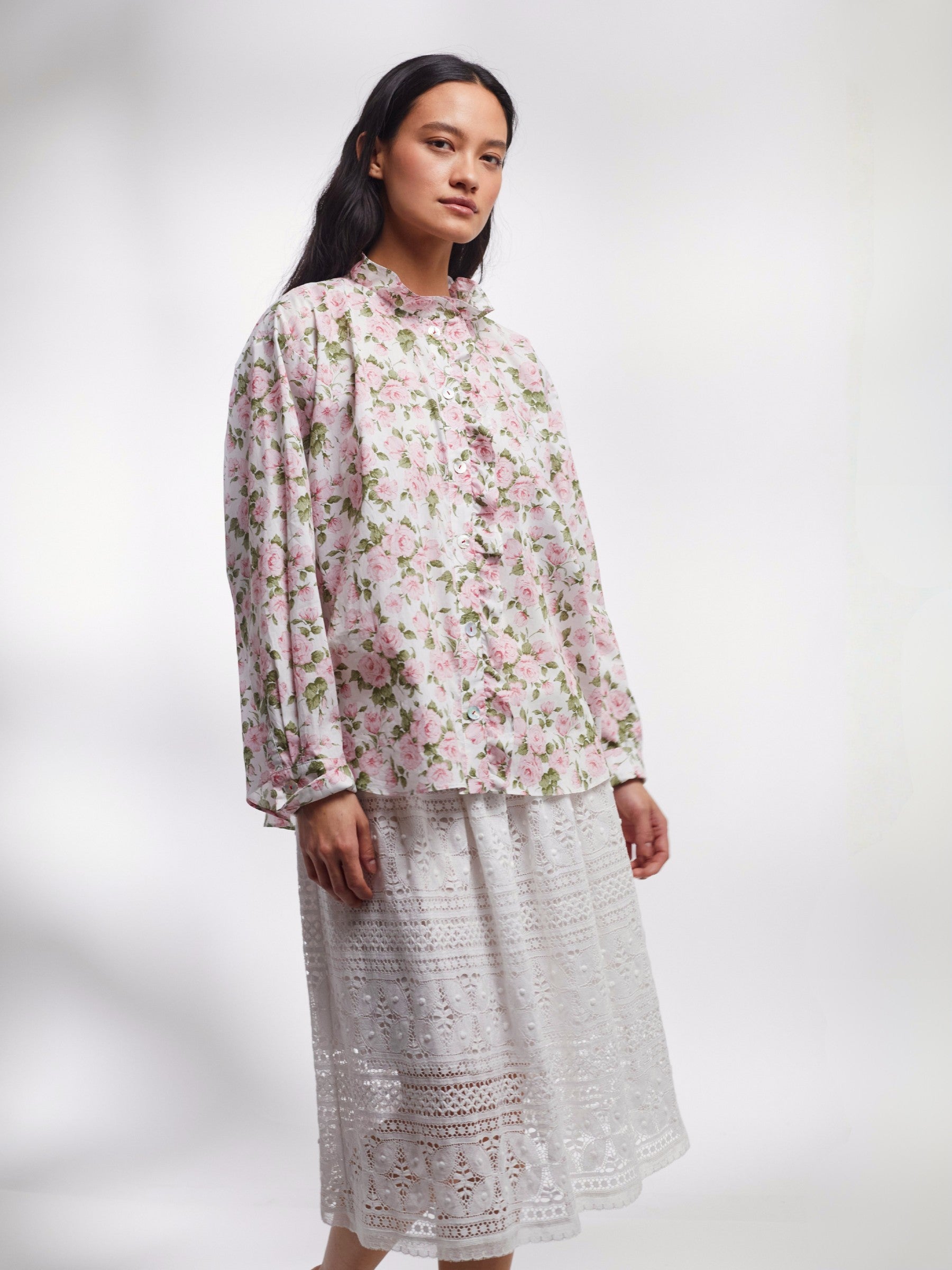 Selby Ruffle Shirt in Classic Liberty Pink Rose