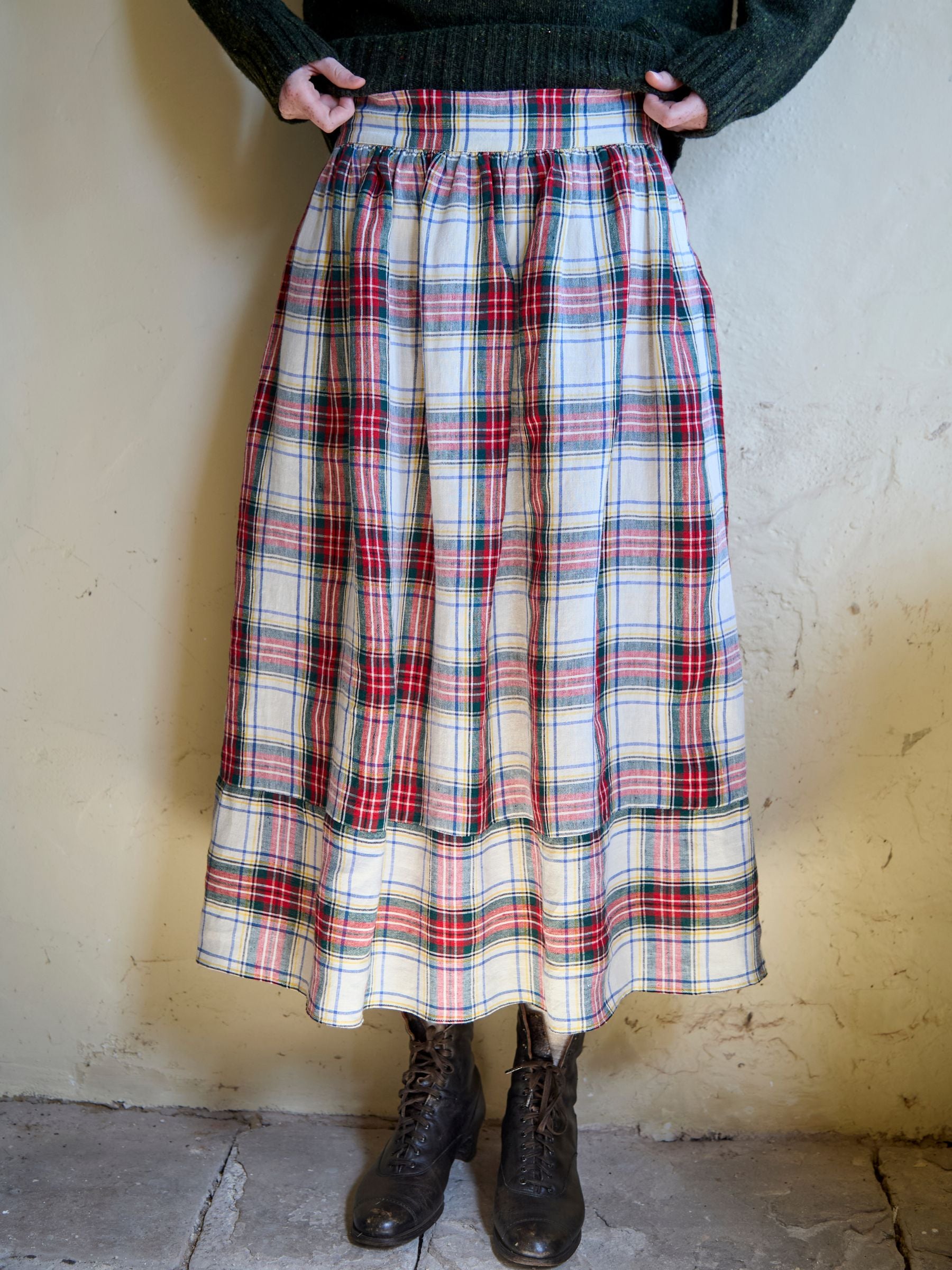 Tartan Irish linen skirt