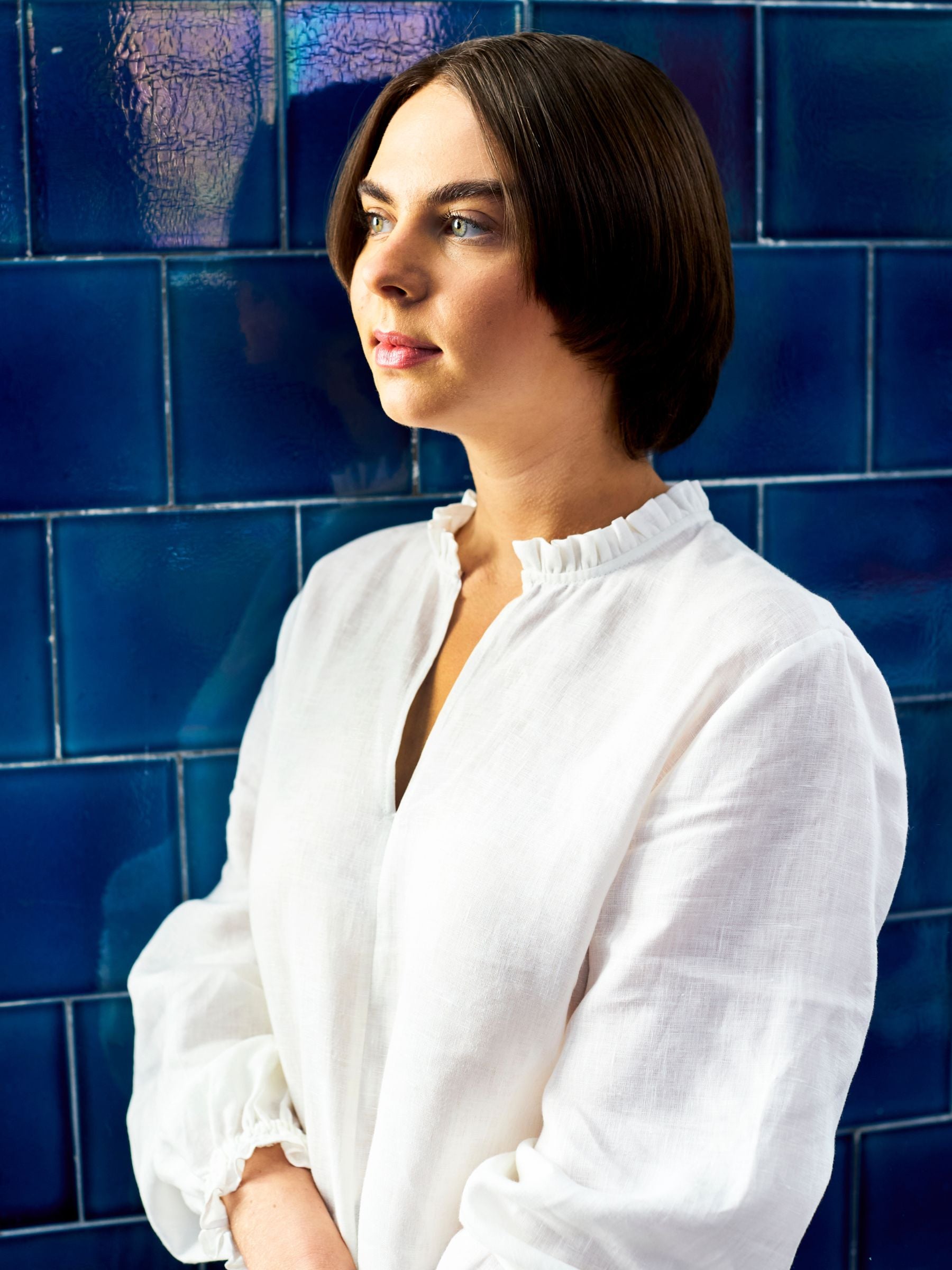 Dover Top in Milk Linen