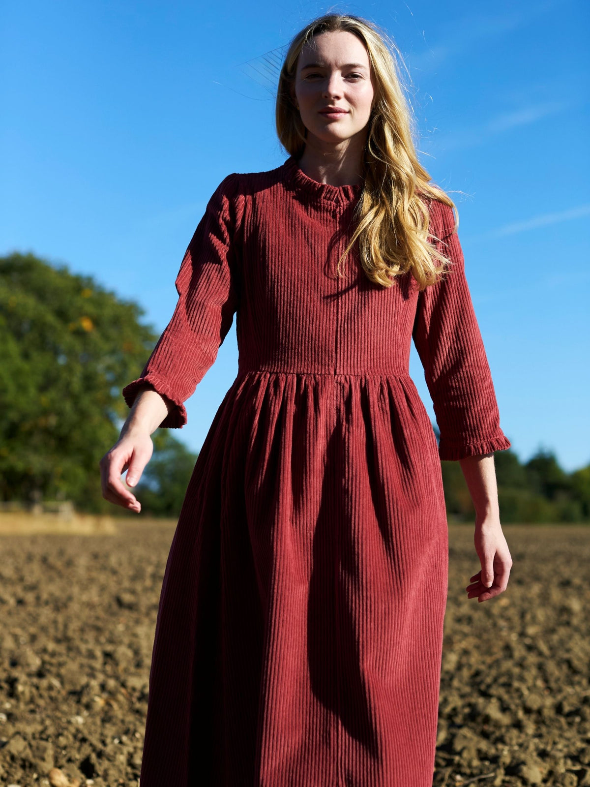 Edie Dress in Rosewood Corduroy