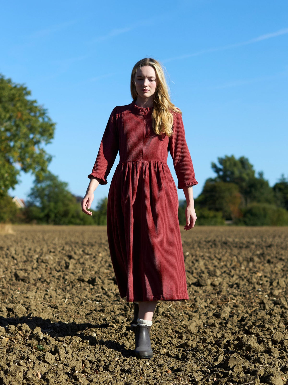 Edie Dress in Rosewood Corduroy