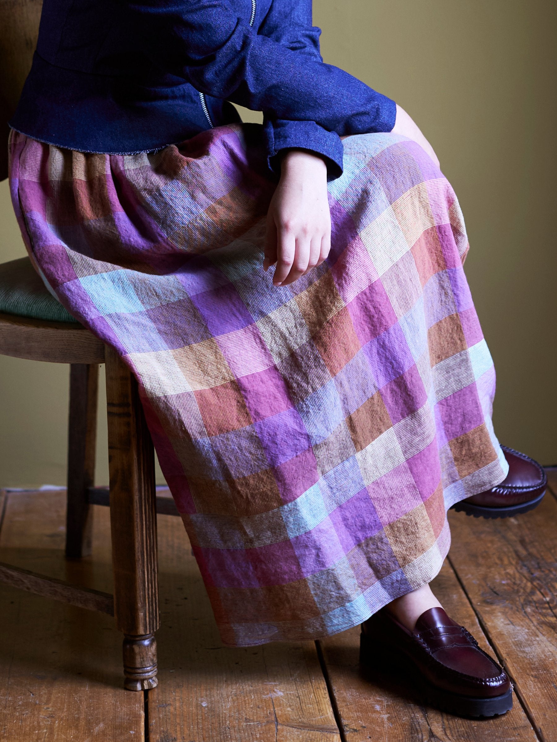 Irish Linen Check Skirt | Made in England | Justine Tabak