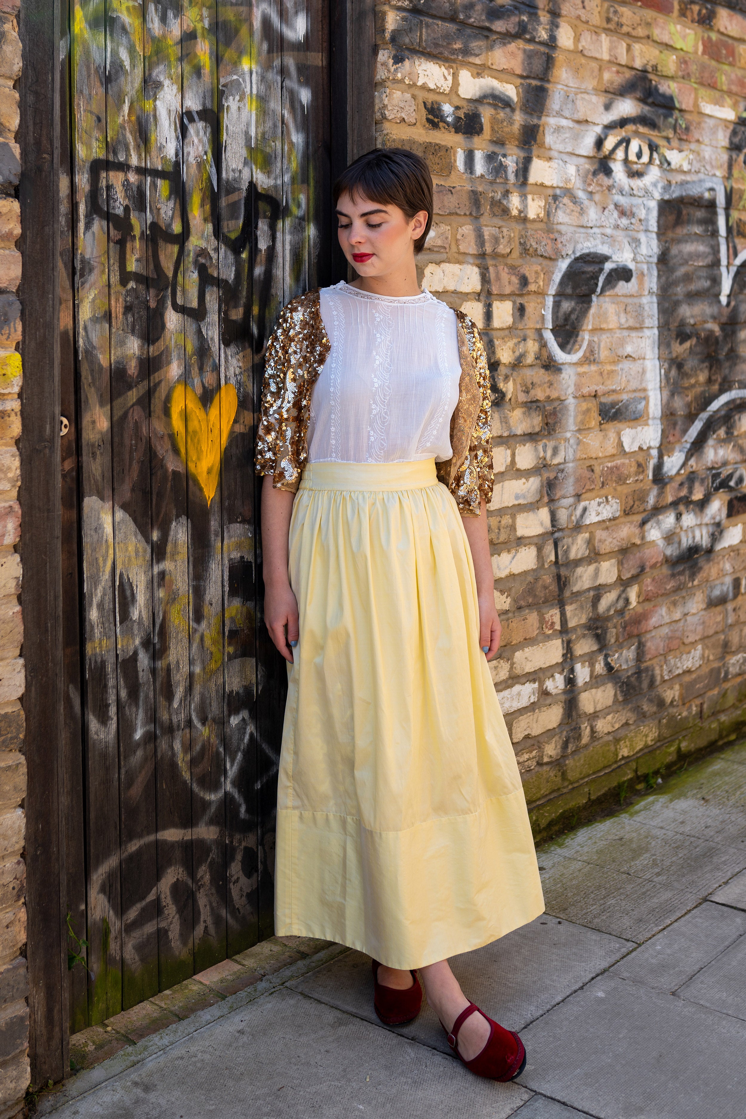 Bobbie Skirt in Butter Silk