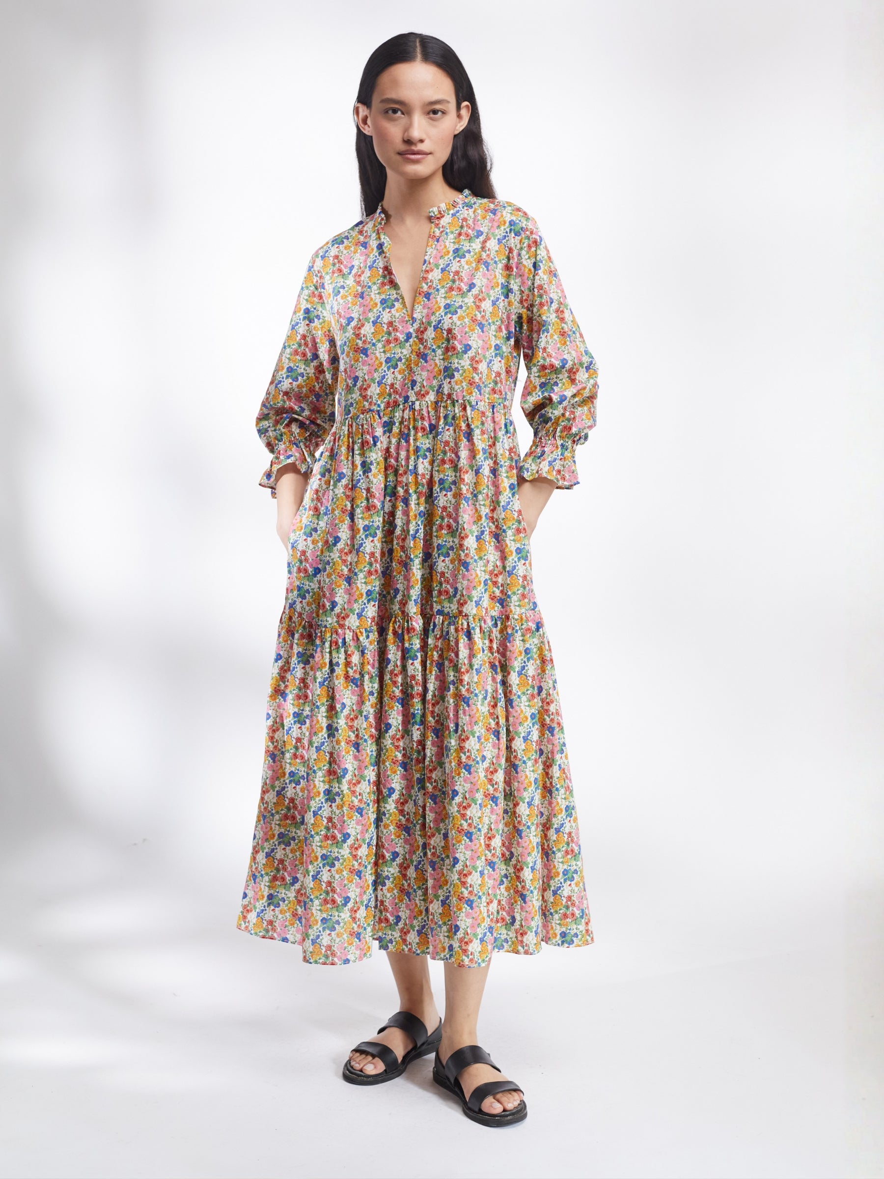 Tiered Maxi Dress in Liberty Tana Lawn | Made in England | Justine Tabak