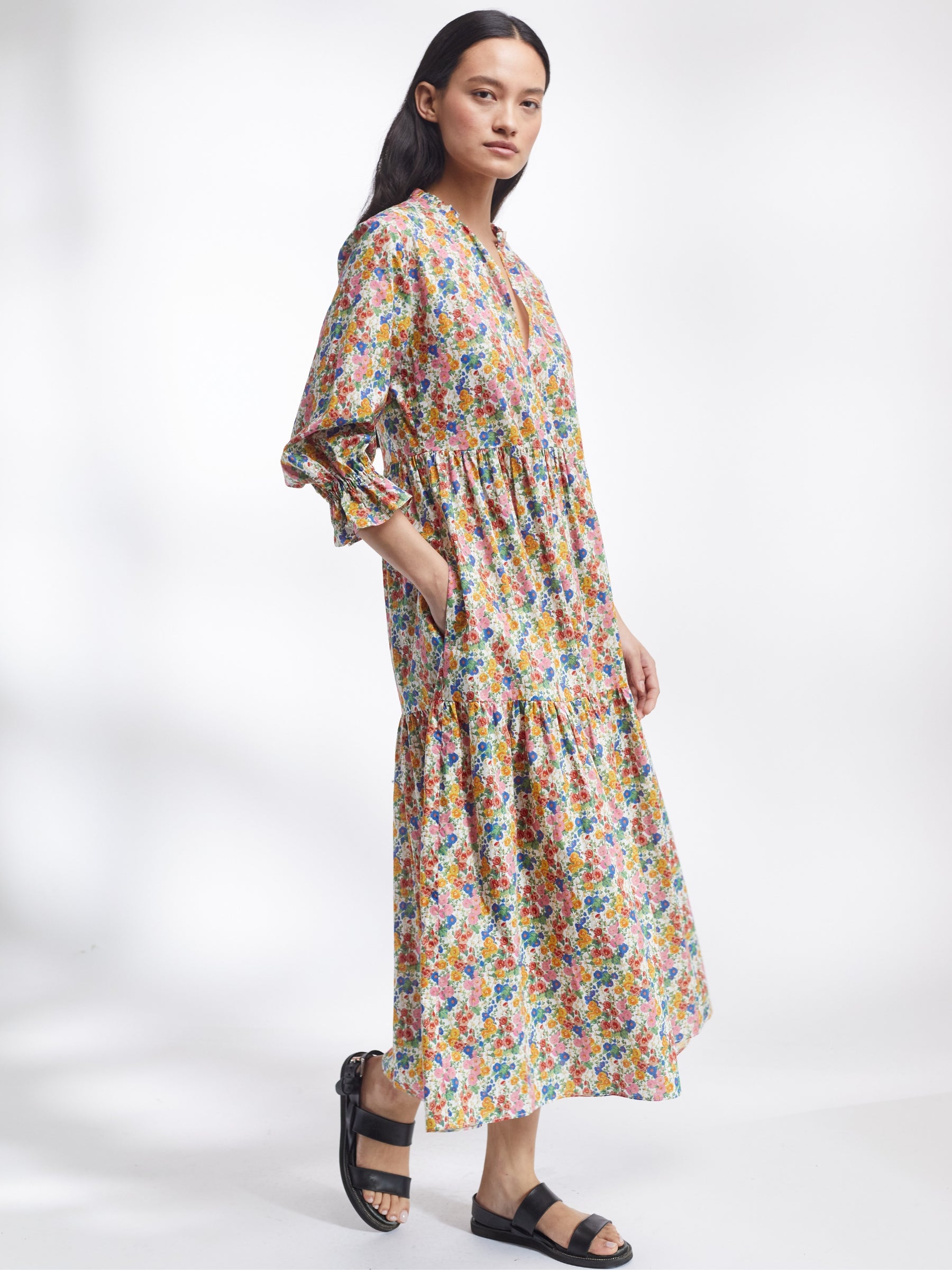 Tiered Maxi Dress in Liberty Tana Lawn | Made in England | Justine Tabak
