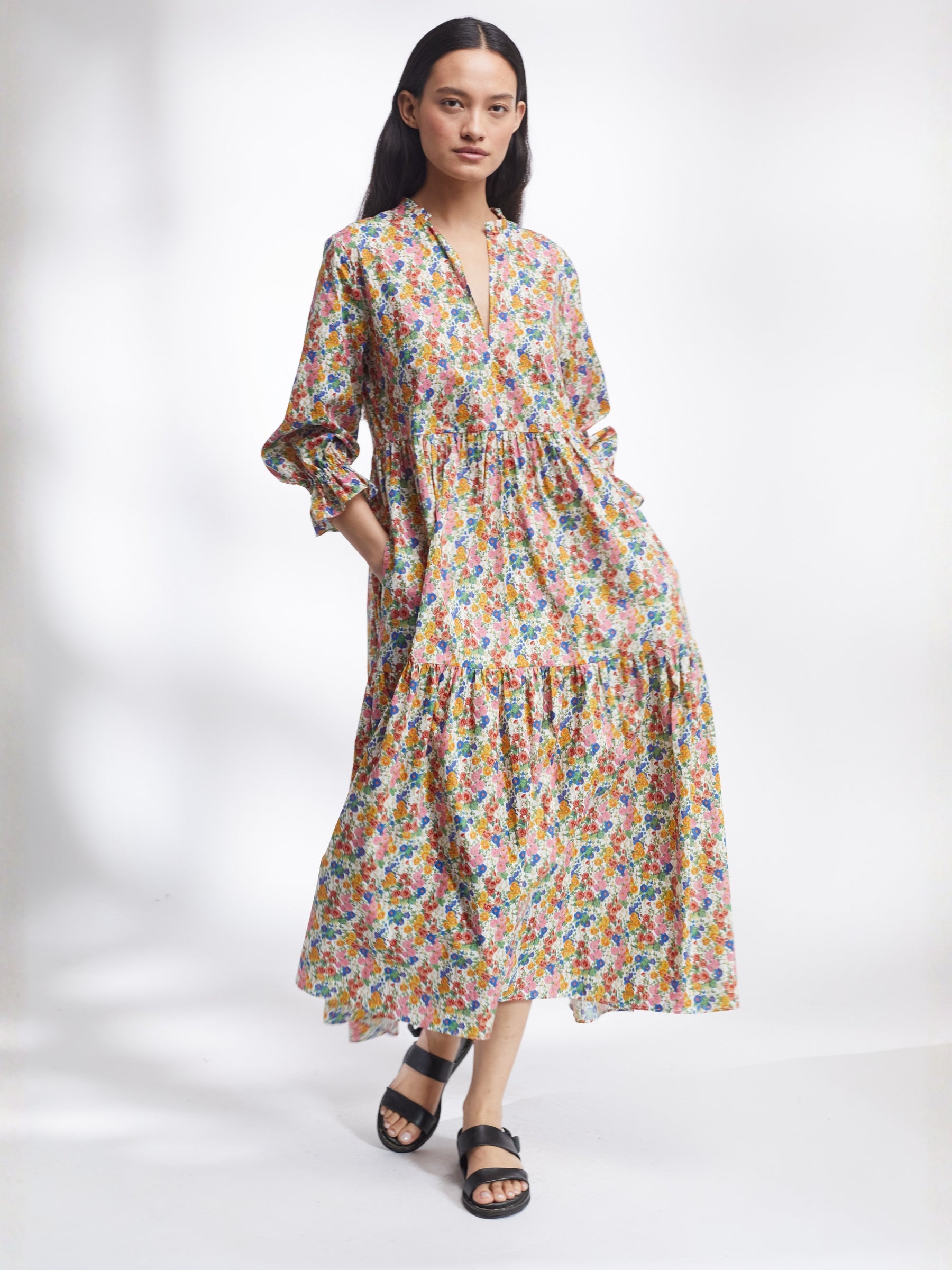 Tiered Maxi Dress in Liberty Tana Lawn | Made in England | Justine Tabak