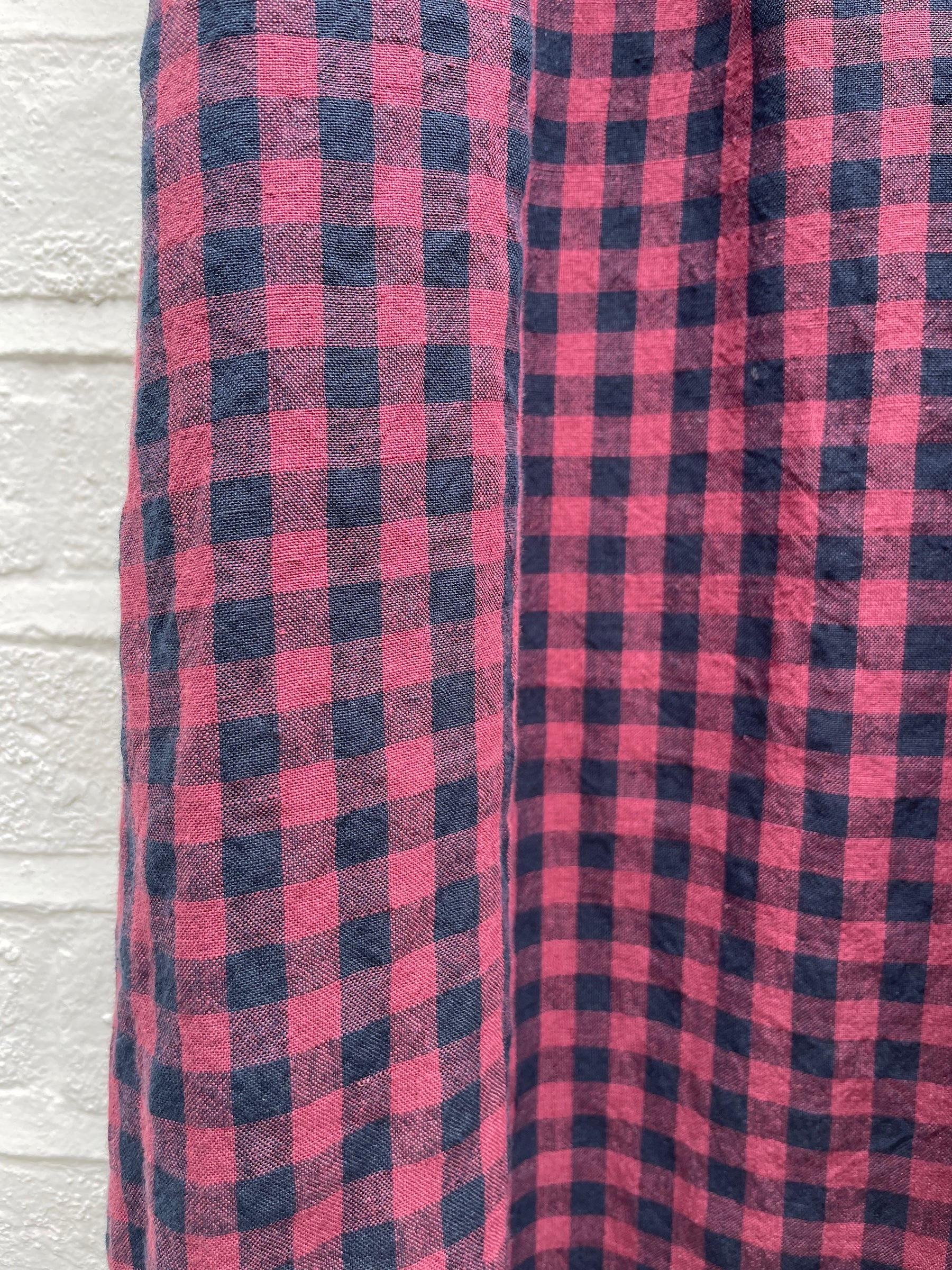 Redchurch Dress in Berry Gingham Irish Linen