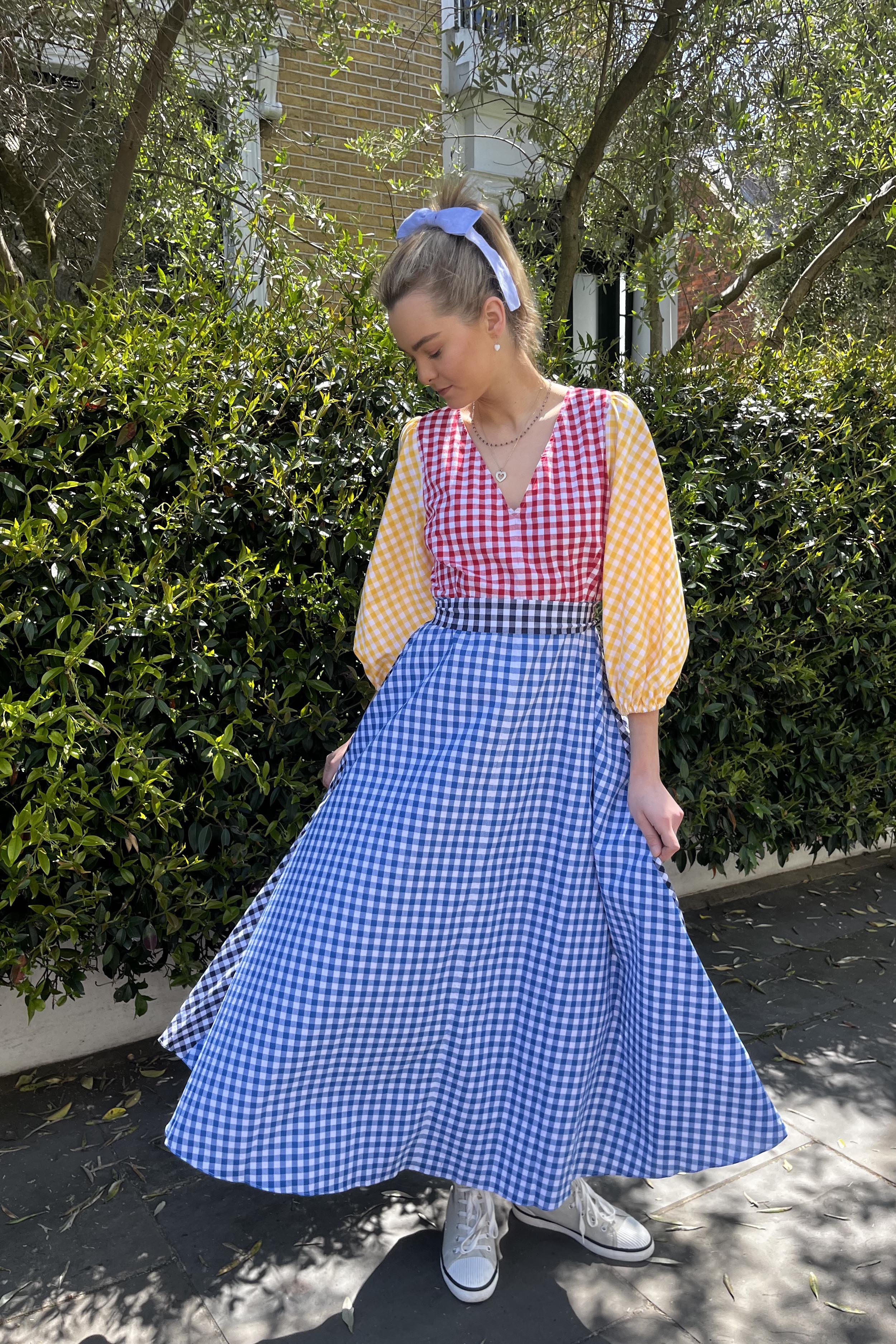 Carnival Dress in Mixed Gingham, EXTRA SMALL, SMALL