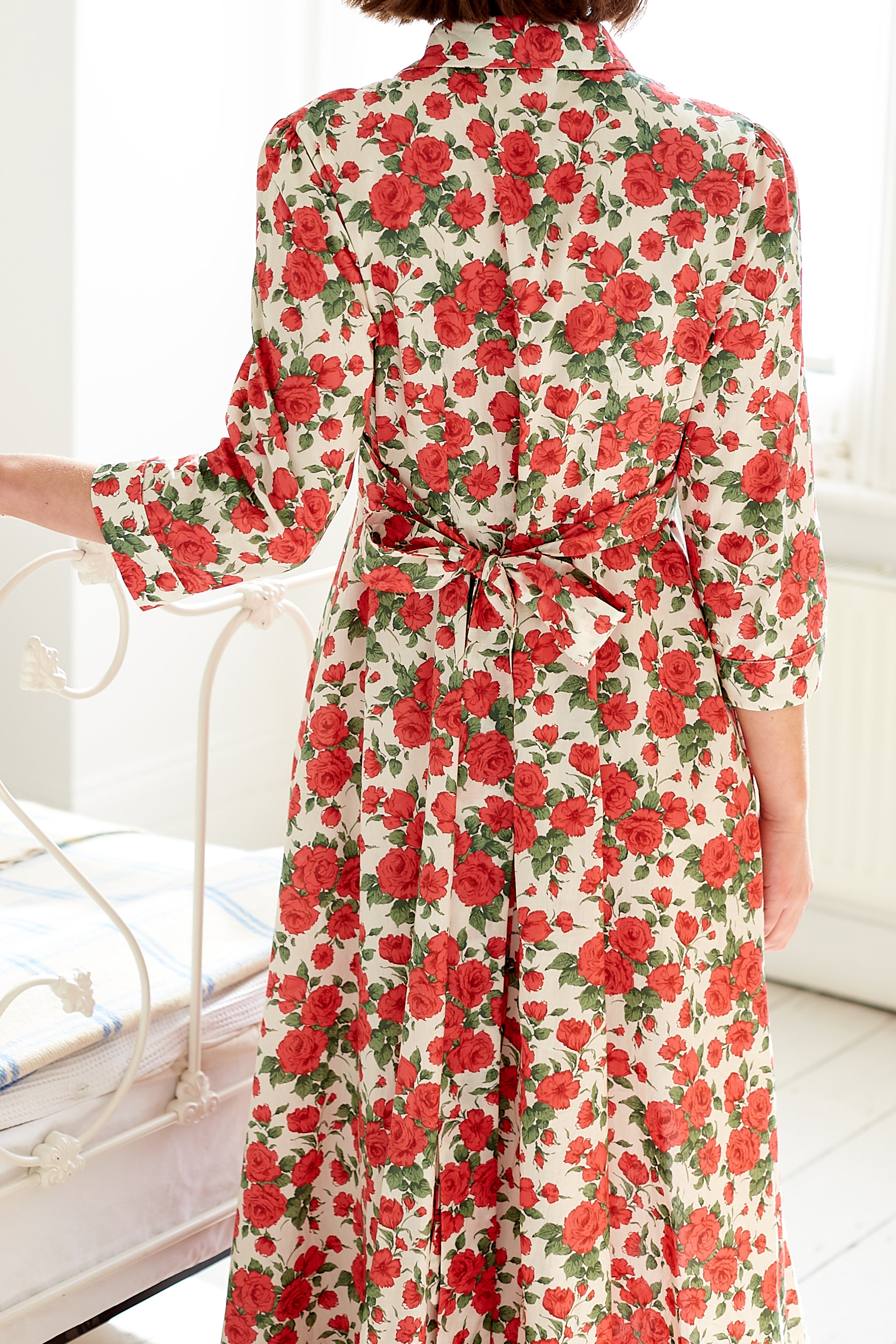 Liberty Red Rose print maxi shirt dress | Made in England | Justine Tabak