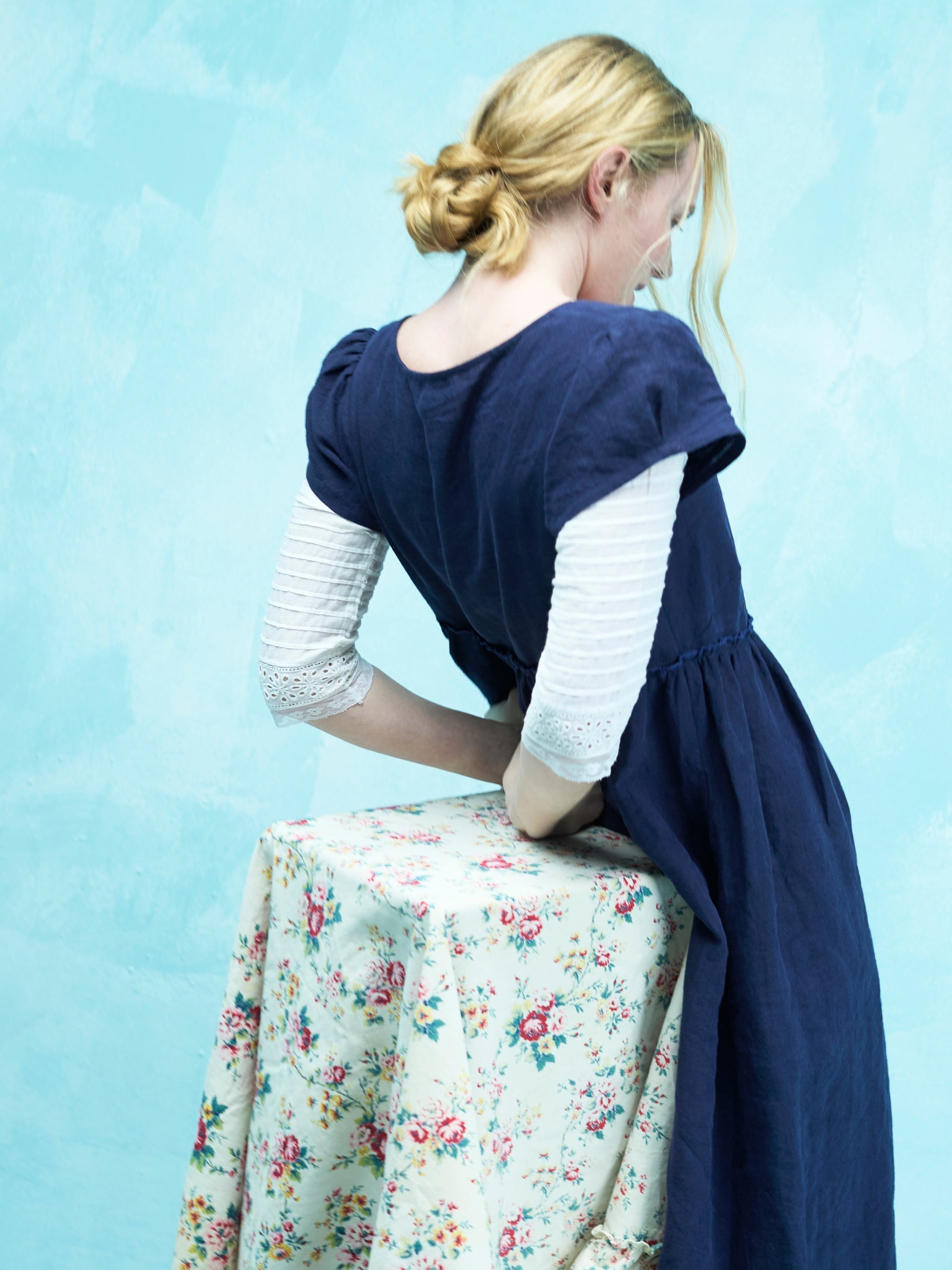Stepney Dress in Navy Irish Linen