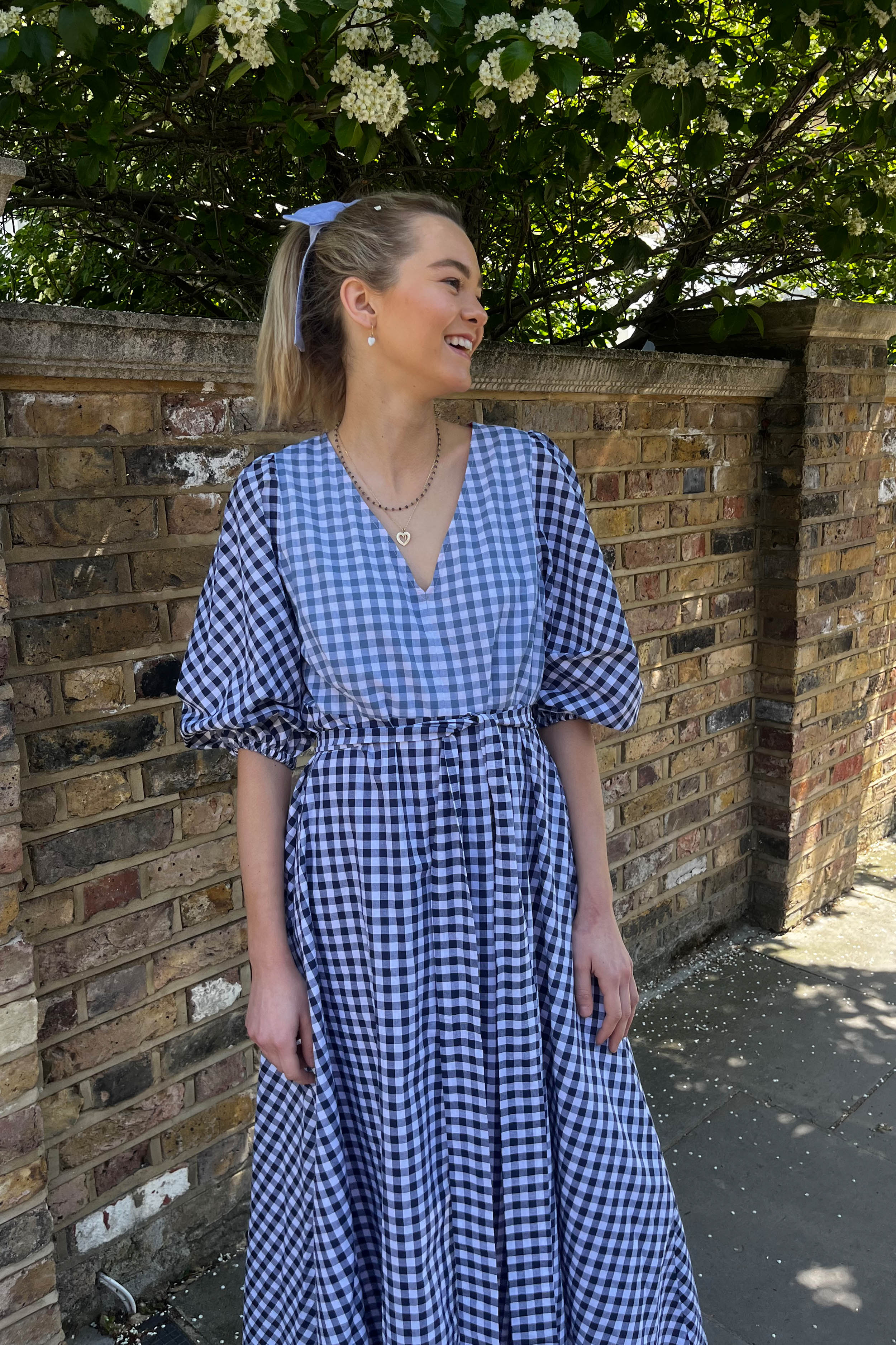 Carnival Dress in Gingham Blues, EXTRA SMALL