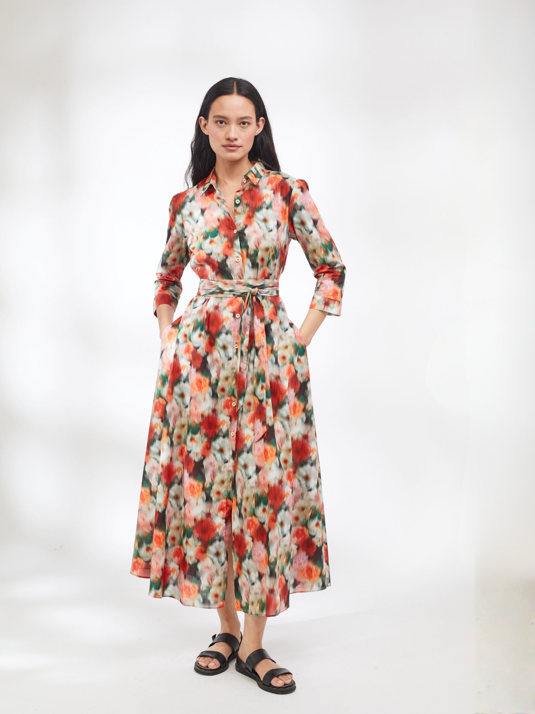 Swishy Shirt Dress in Hazy Days | Made in England | Justine Tabak