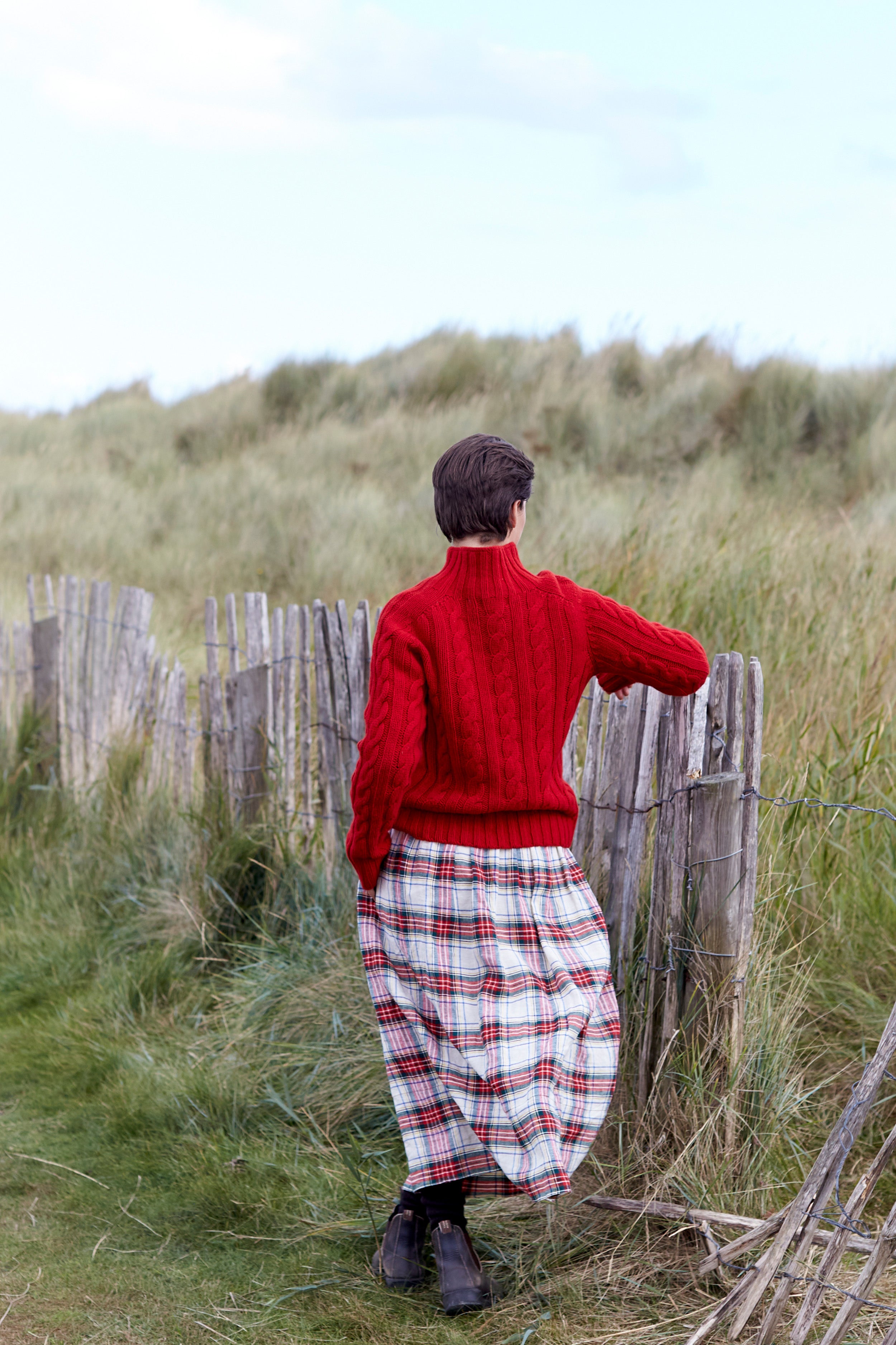 Stornaway Cabled Jumper in Deep Red