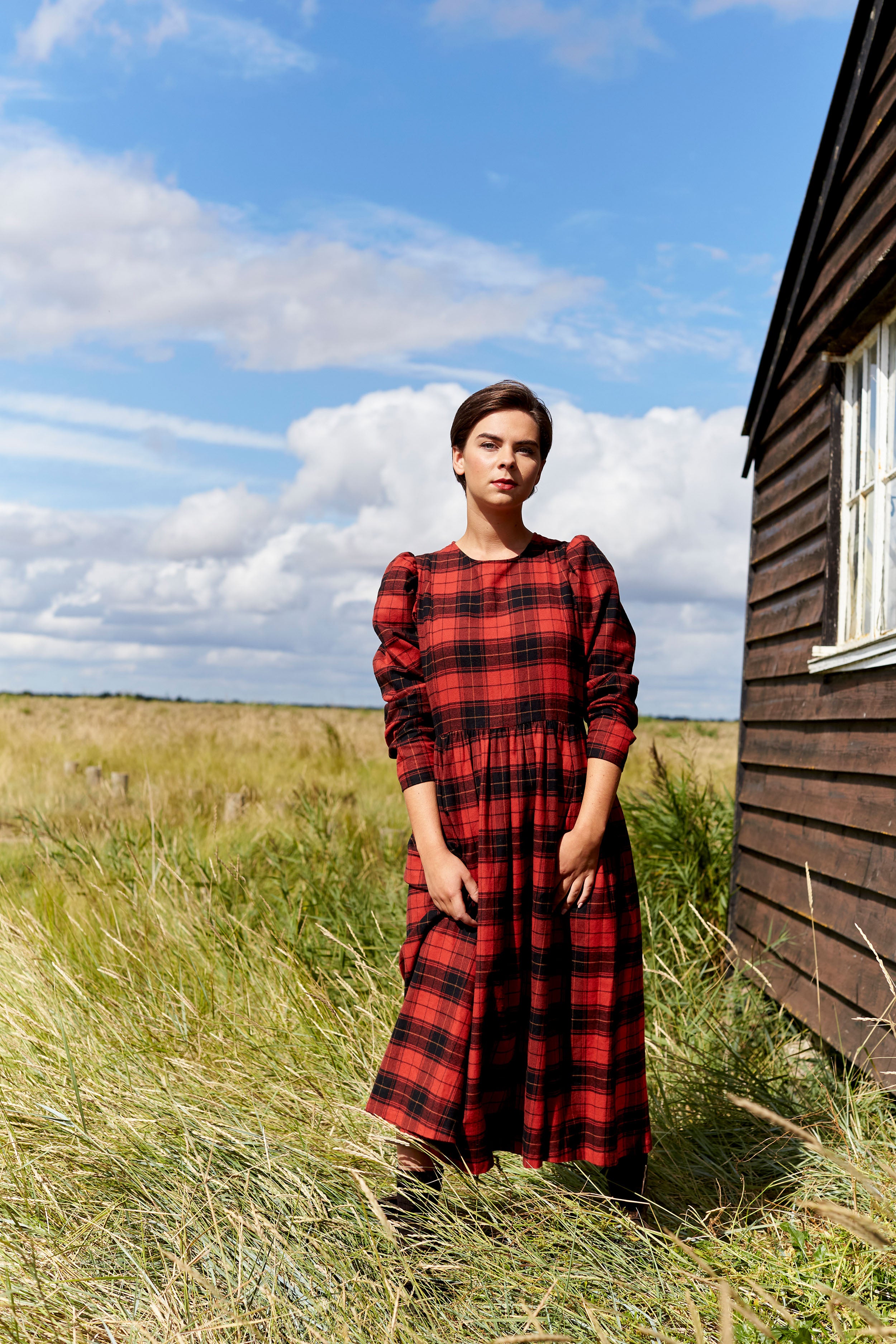 Victoria Dress in Red Tartan