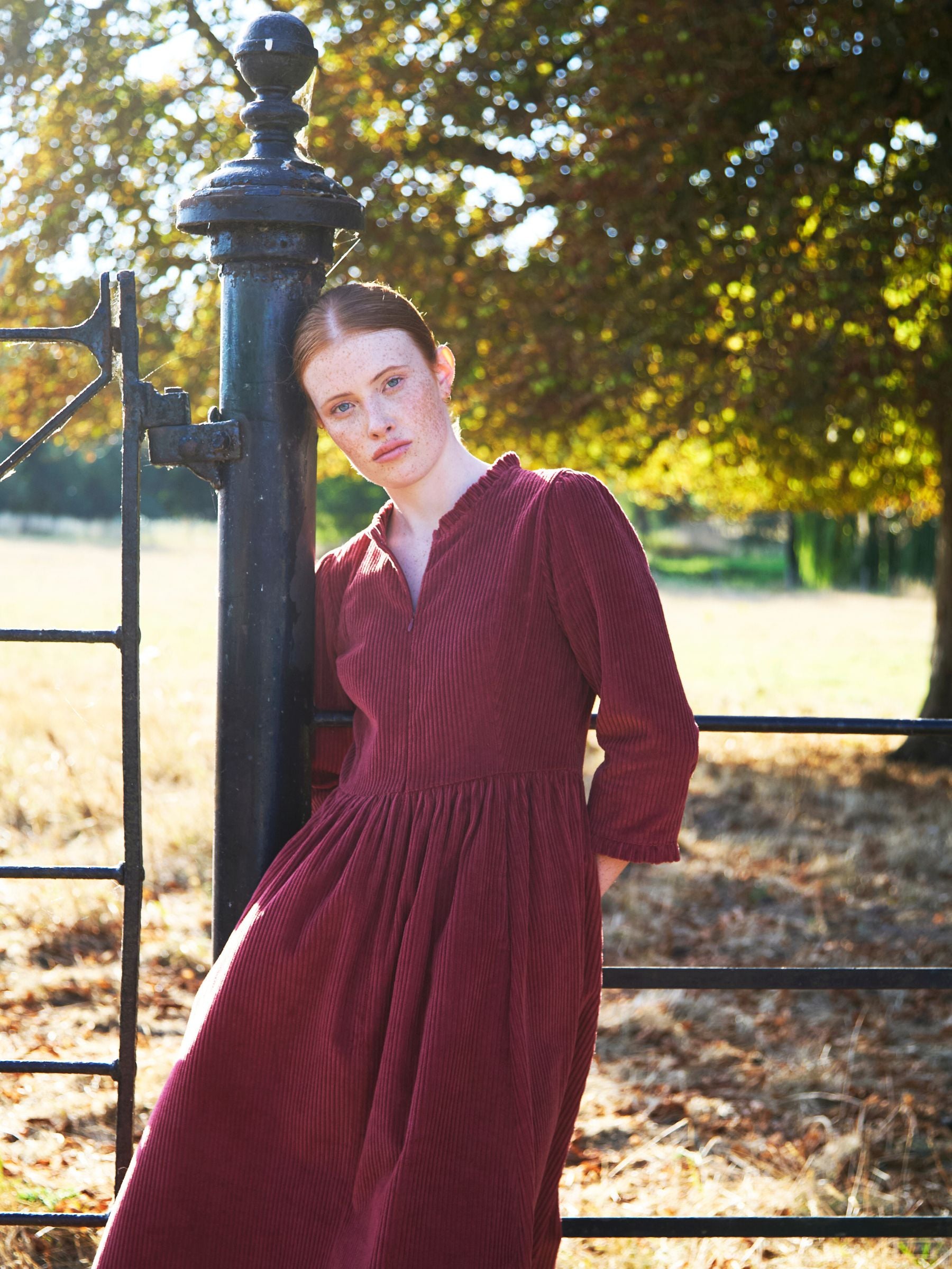 Edie Dress in Rosewood Corduroy