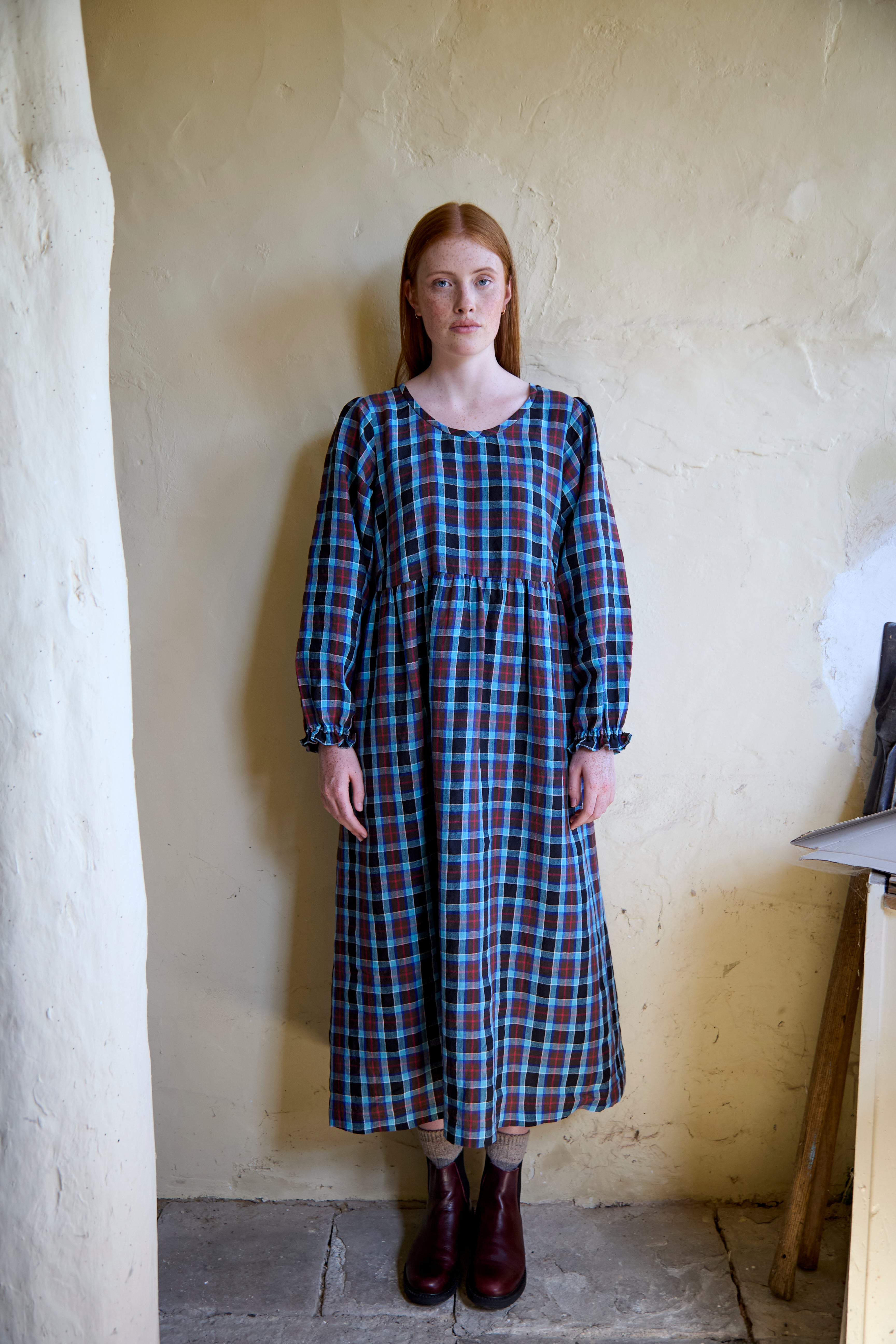Long Sleeve Stepney Dress in Waterford Irish Linen