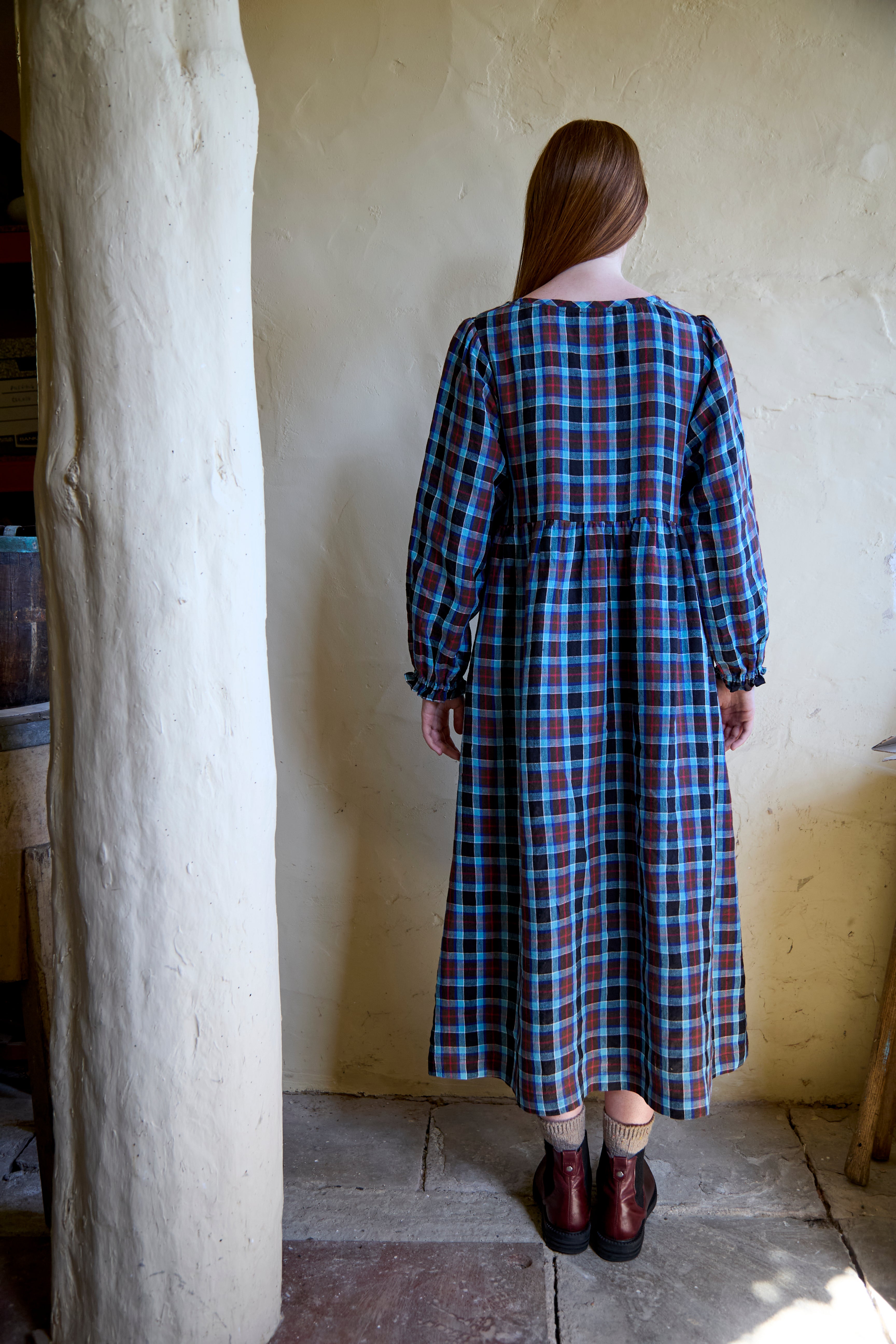 Long Sleeve Stepney Dress in Waterford Irish Linen