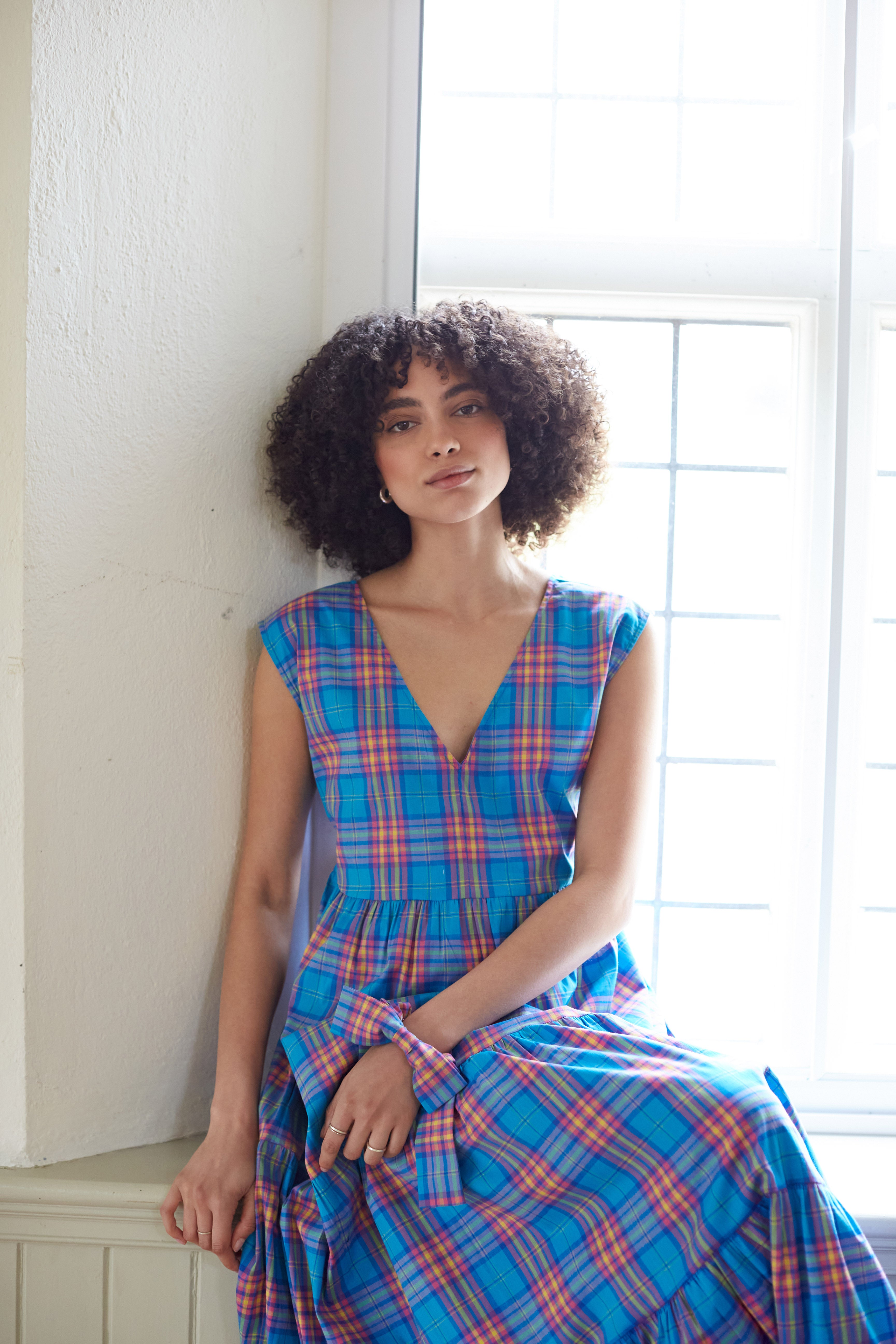 heck sleeveless cotton maxi , tiered sundress. Made in England