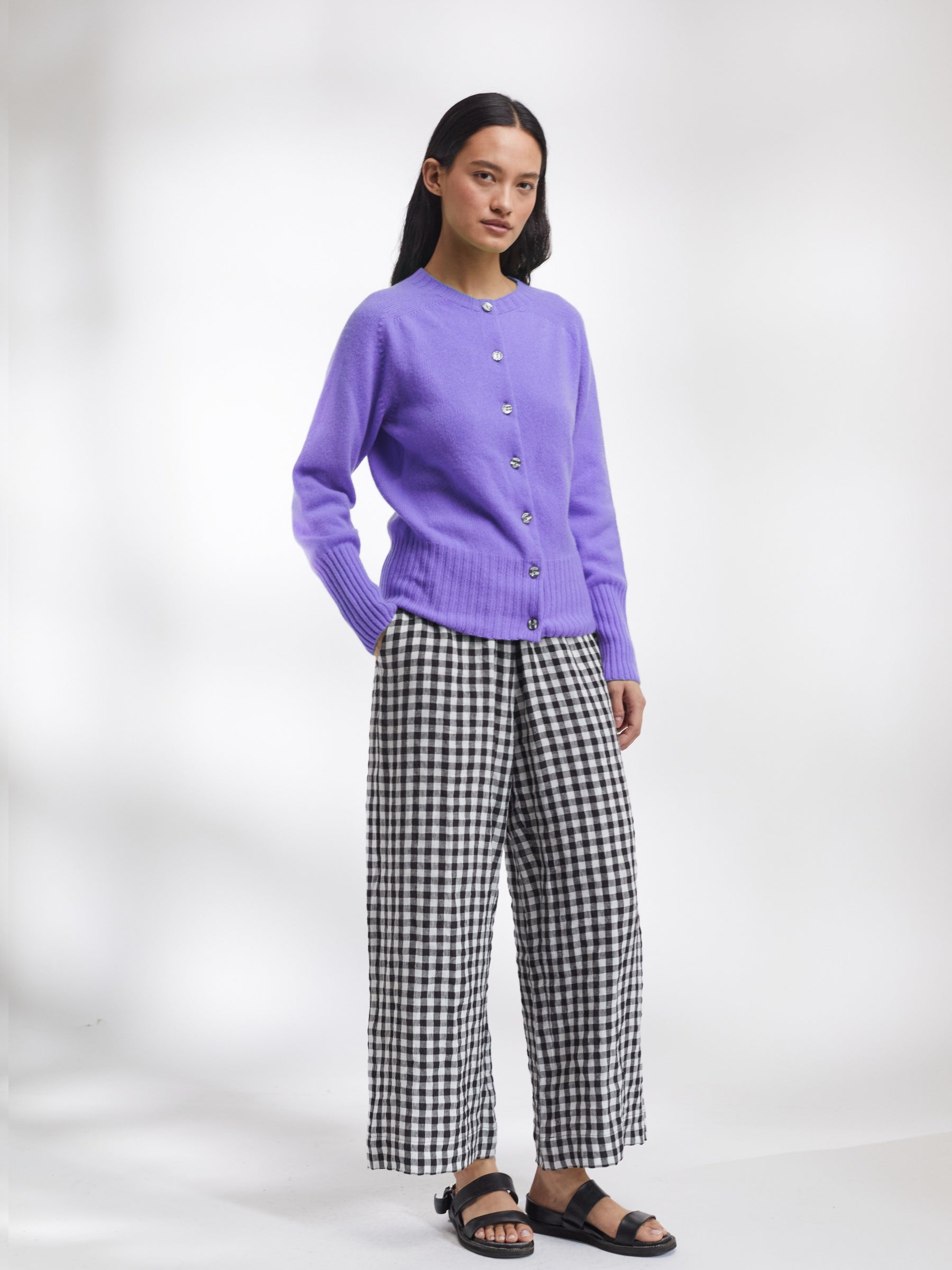Iona Cardigan in Lavender Lambswool