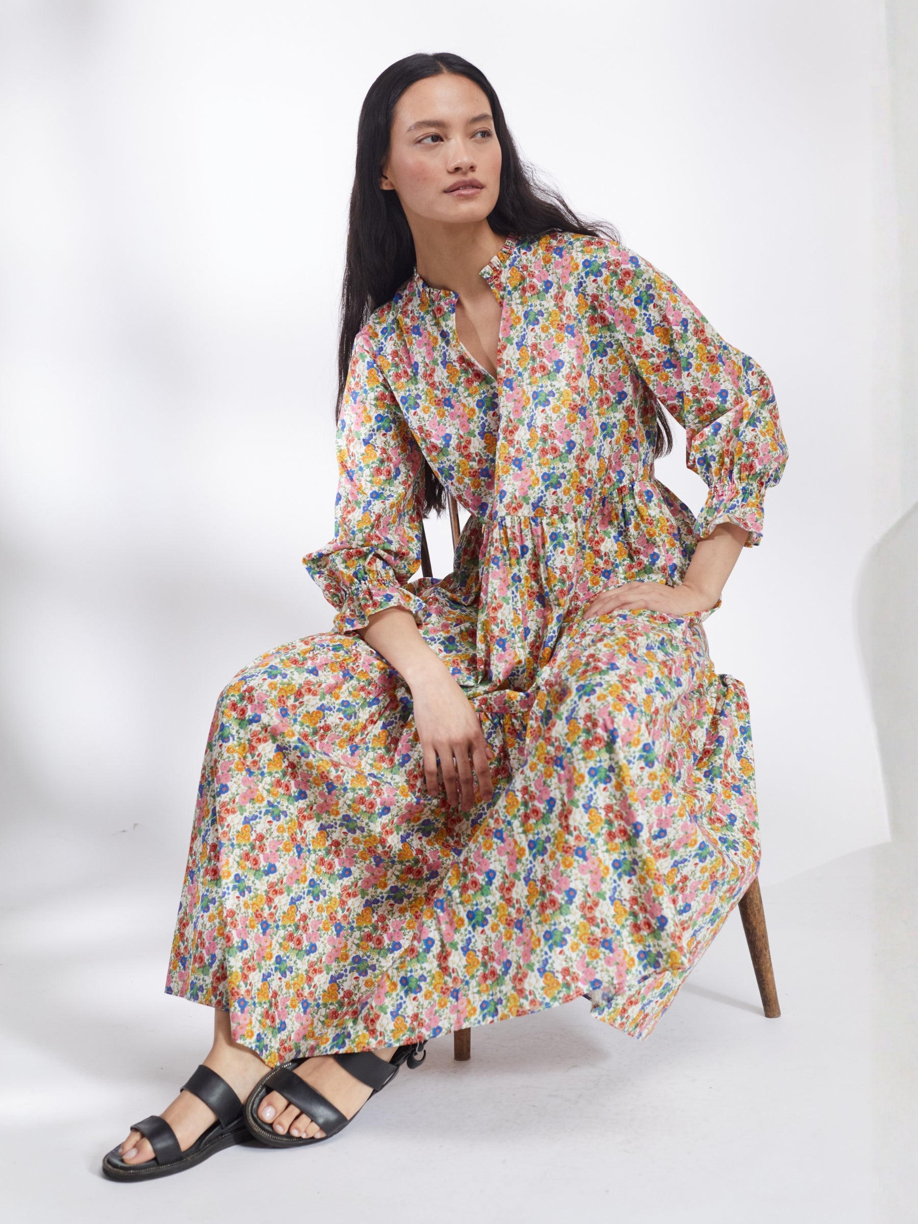 Tiered Maxi Dress in Liberty Tana Lawn | Made in England | Justine Tabak