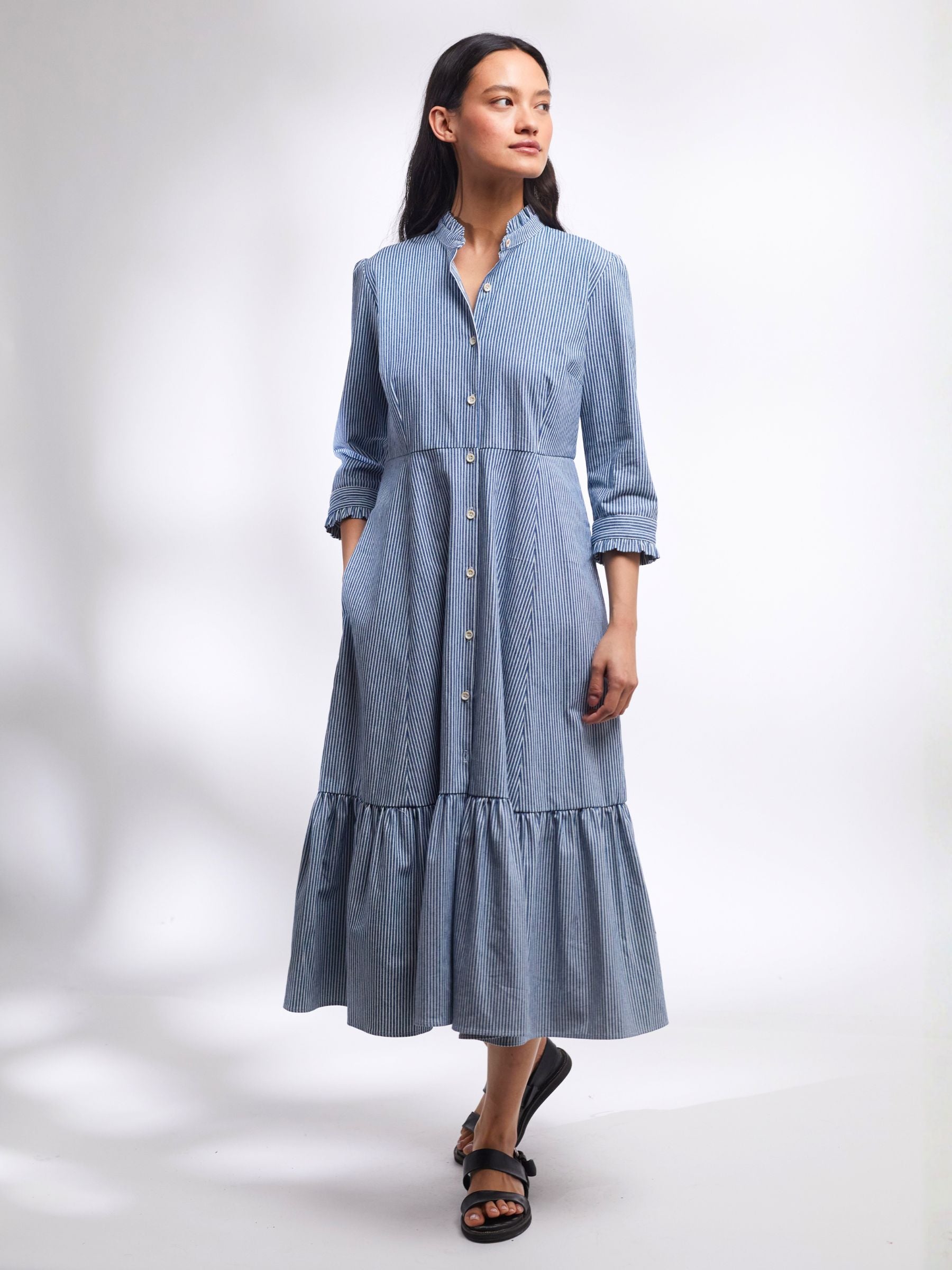 Striped Cotton Shirt Dress | Made in England | Justine Tabak