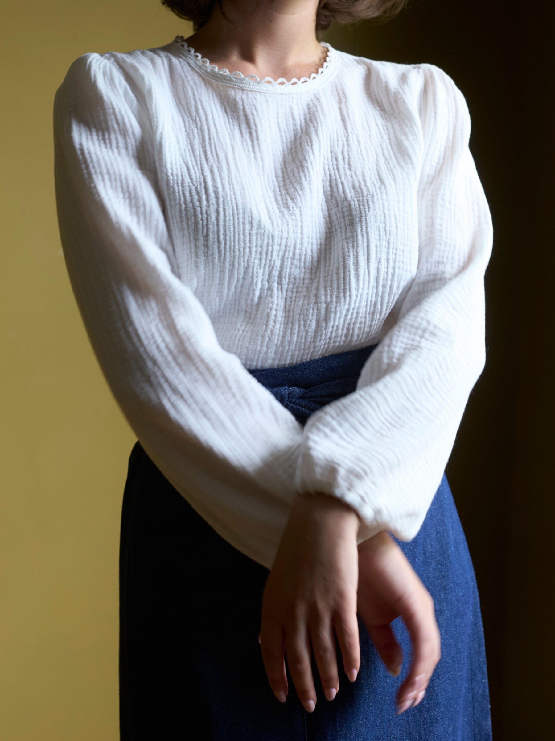 White Top with Nottingham Lace | Made in England | Justine Tabak