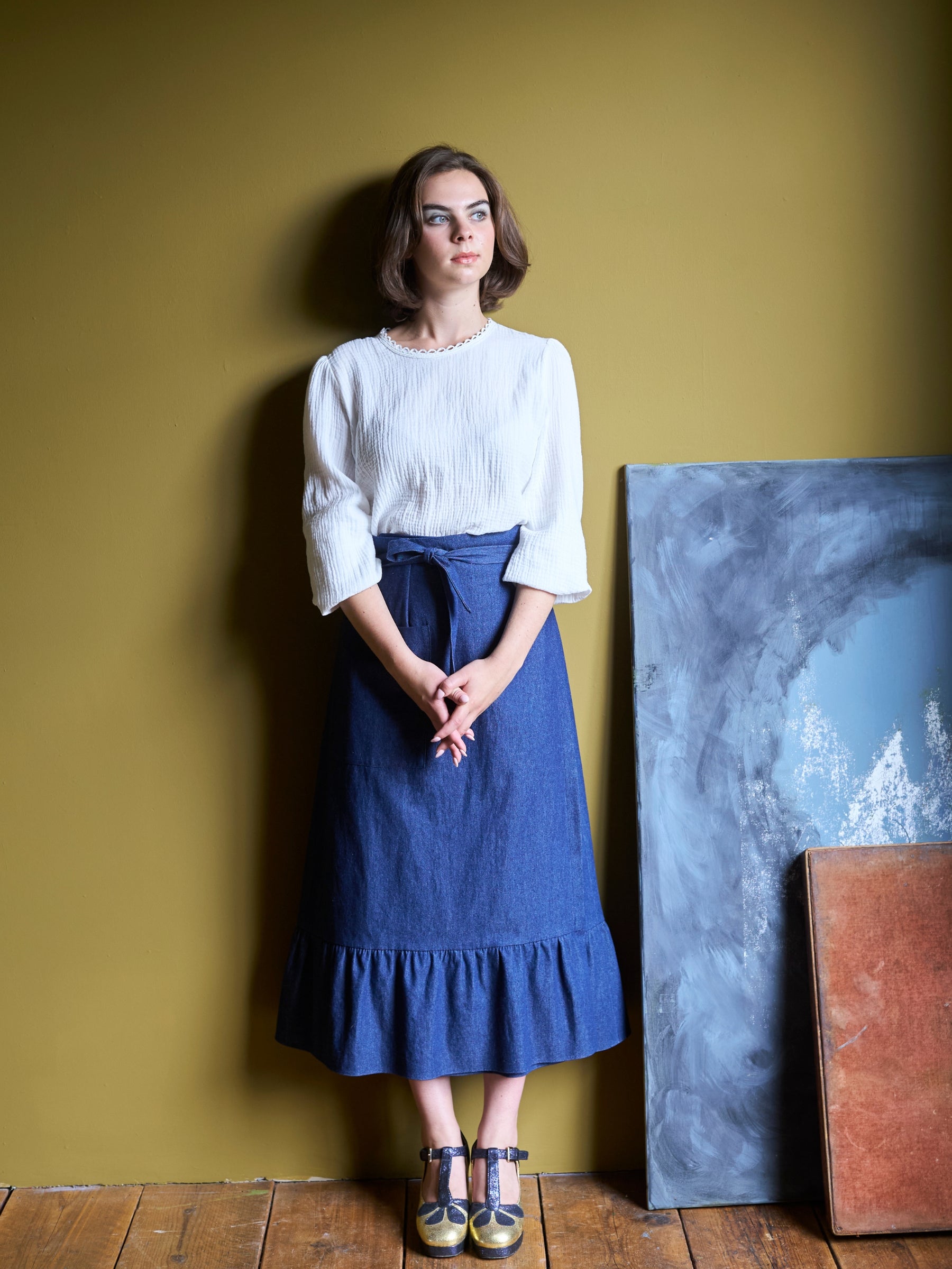 White Top with Nottingham Lace | Made in England | Justine Tabak