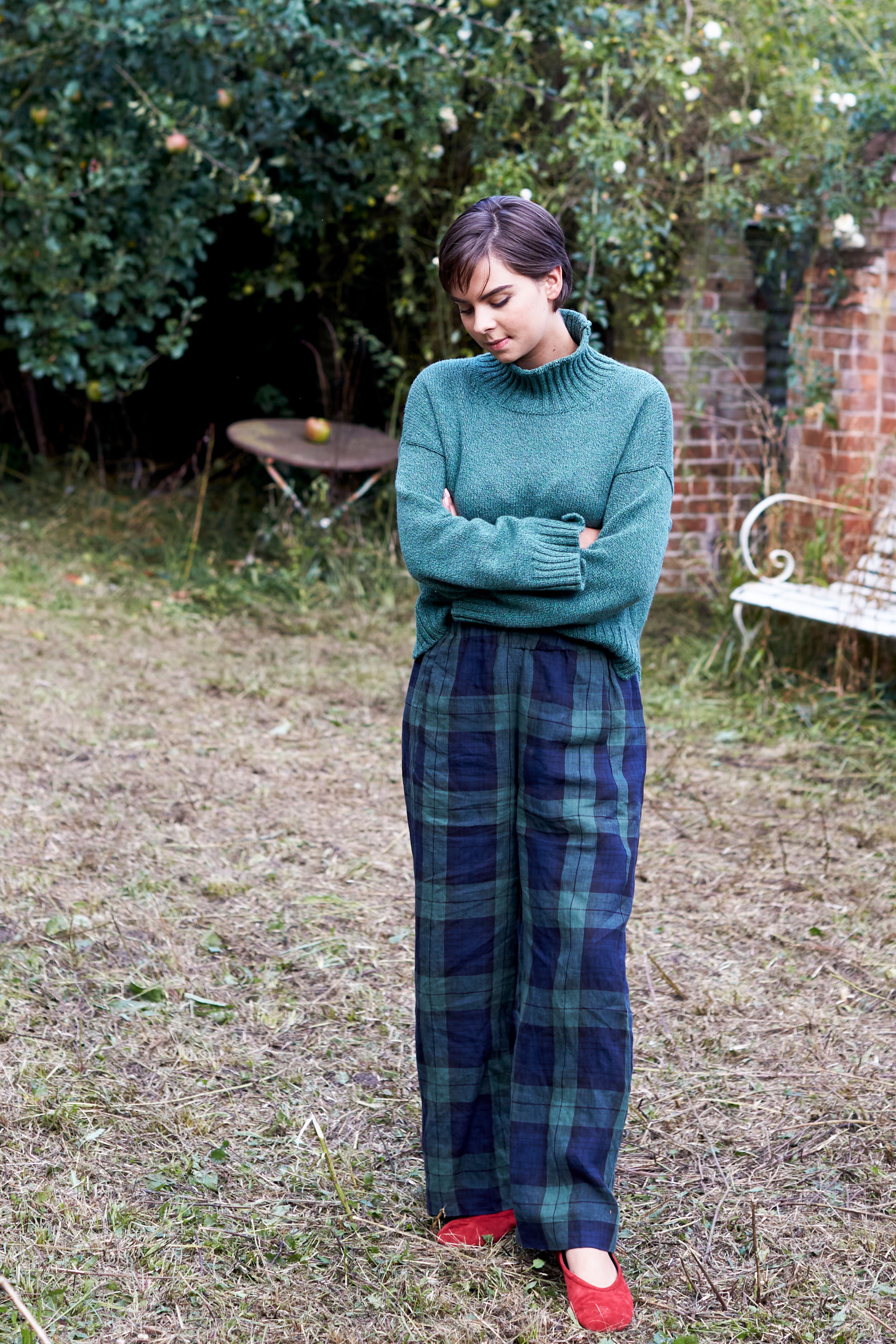 Hove Trouser in Blackwatch Tartan Irish Linen