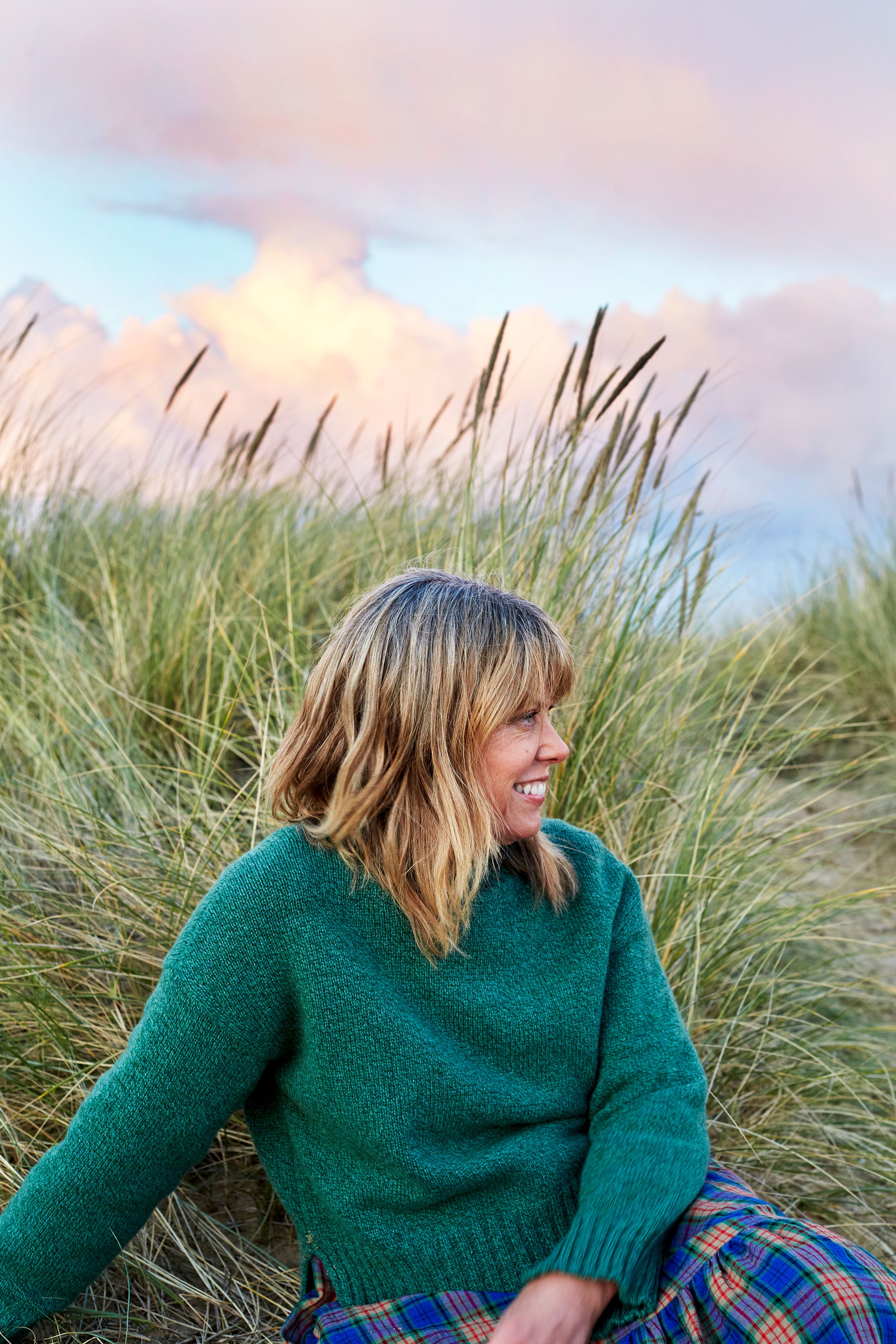Islay Cropped Jumper in Lovat Marl Lambswool