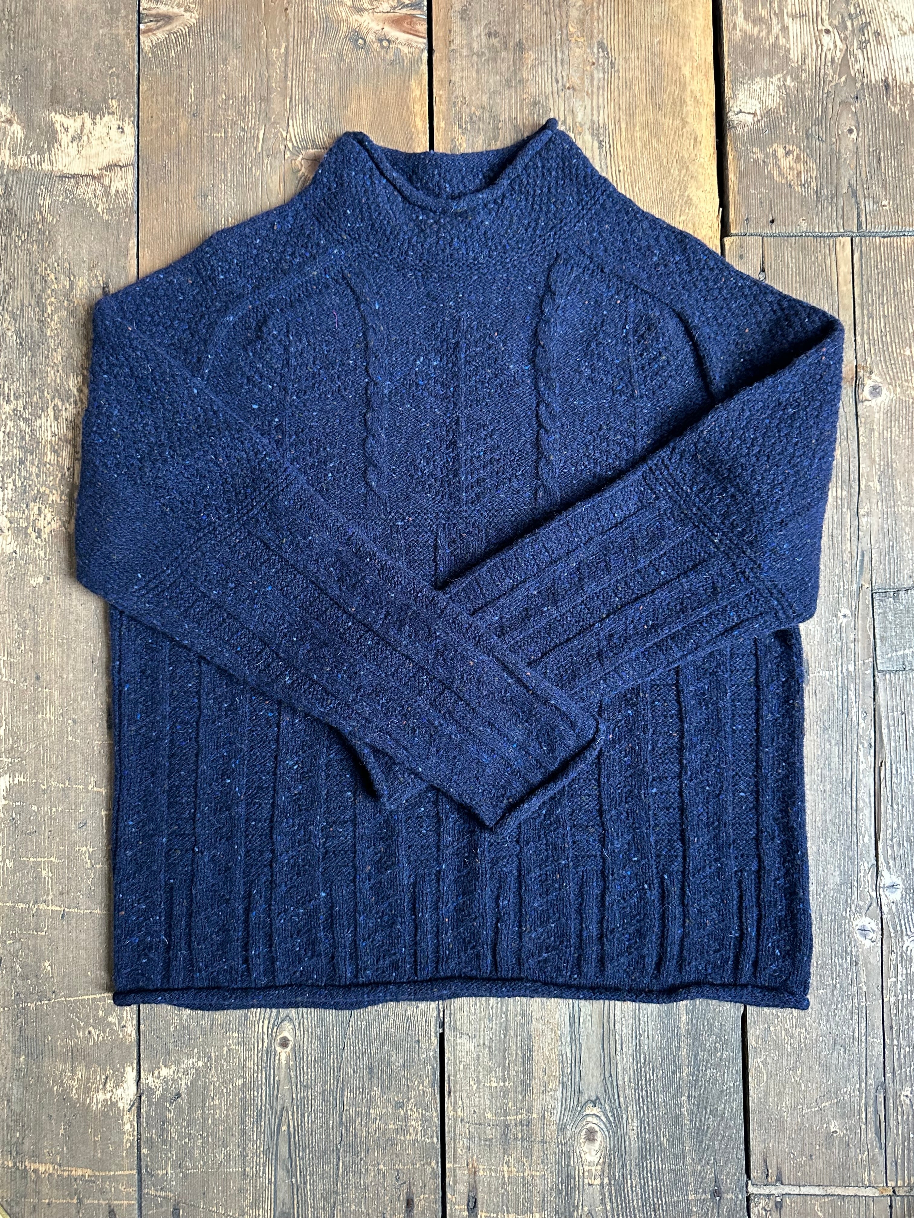 Gansey Jumper in Navy Donegal