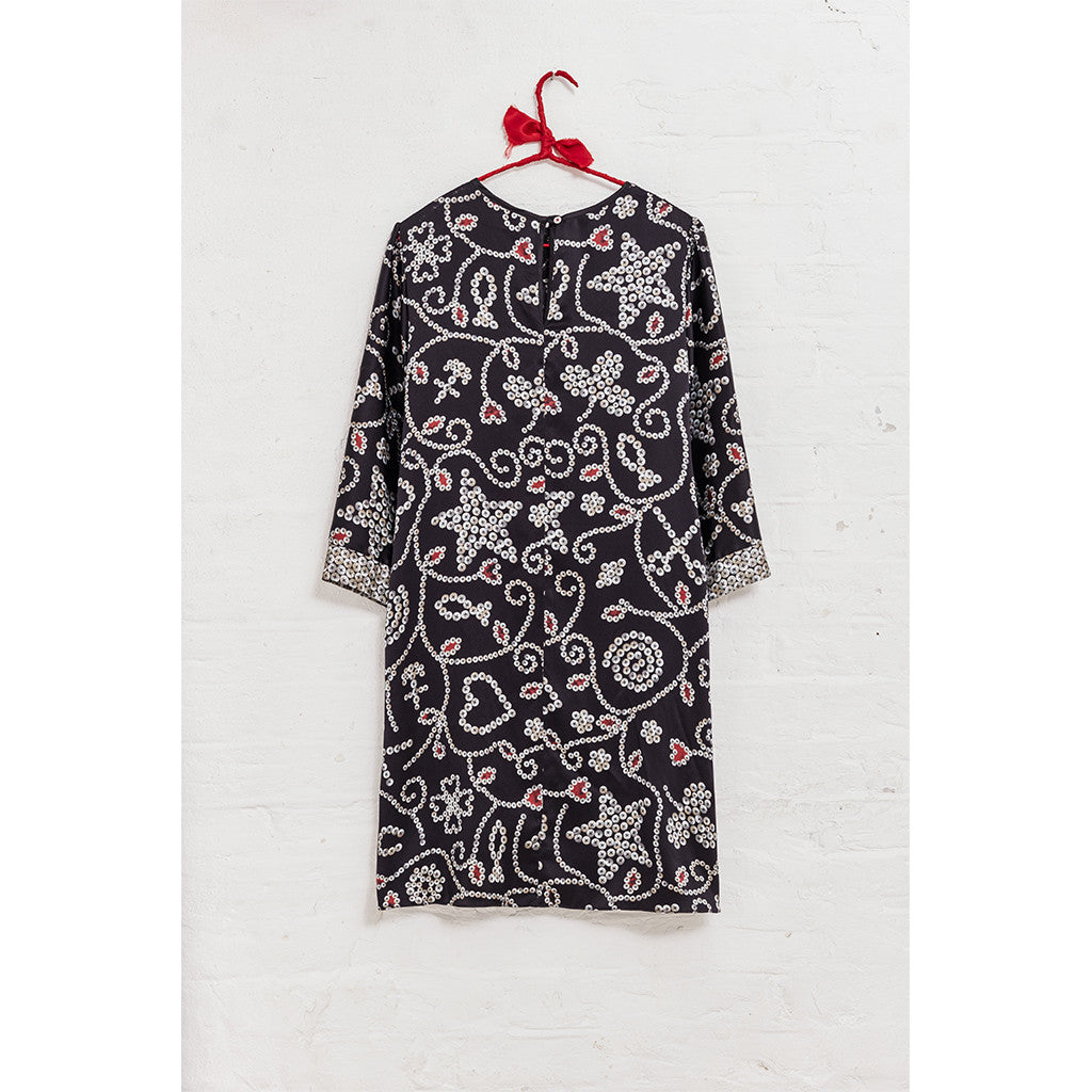 Pearly Queen Black Silk Dress