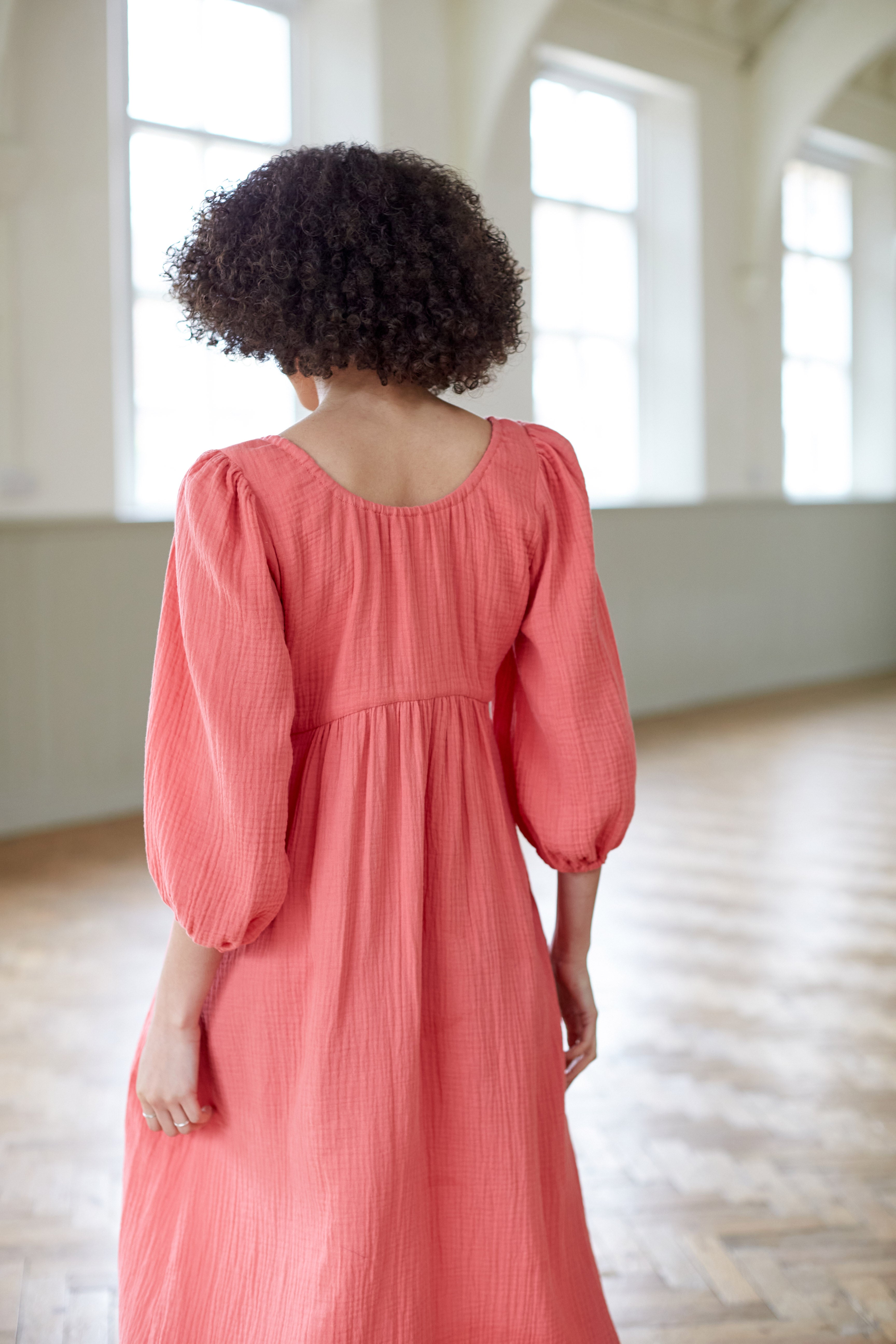 SALE : Coral Pink cotton dress