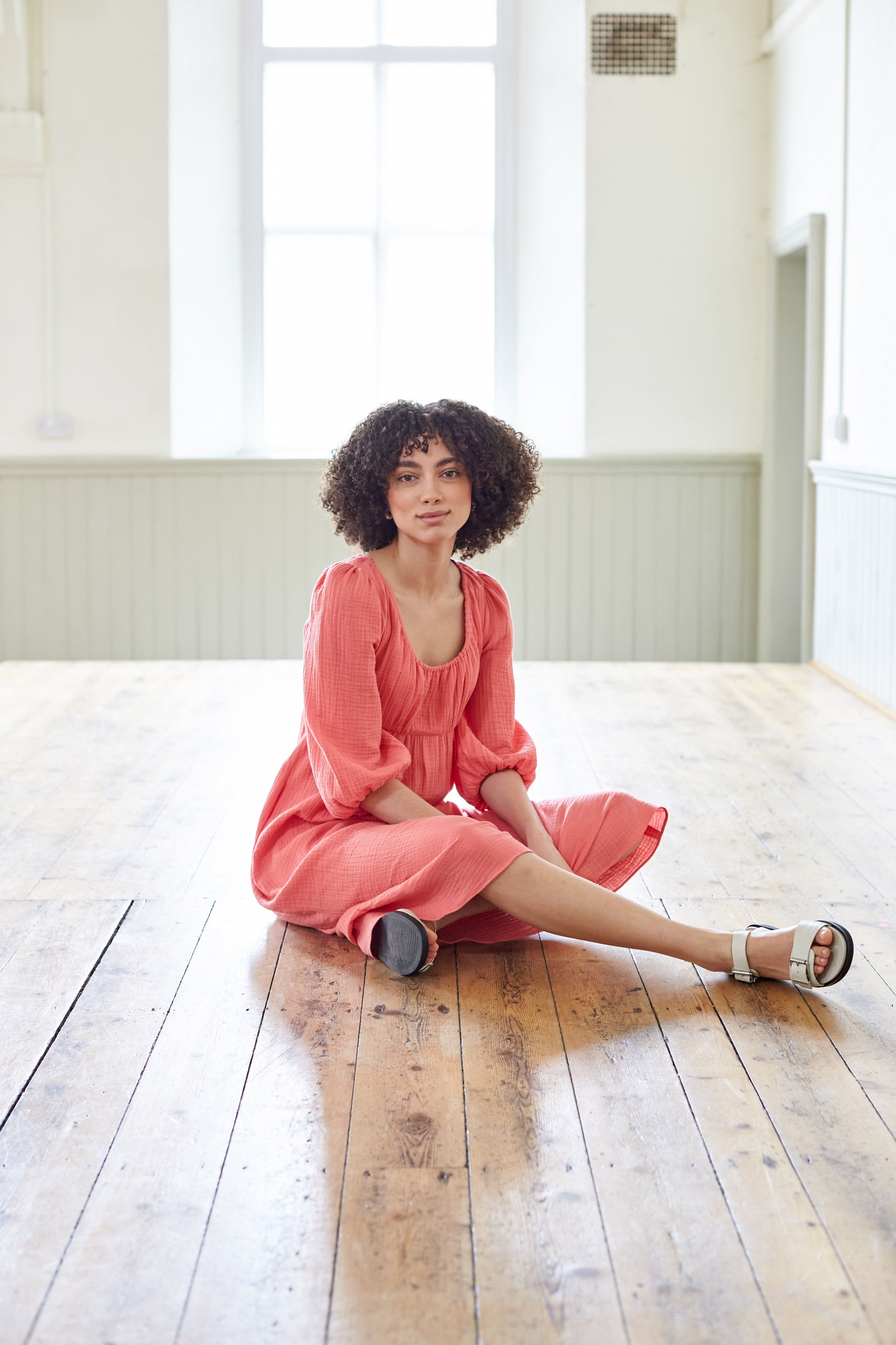 SALE : Coral Pink cotton dress