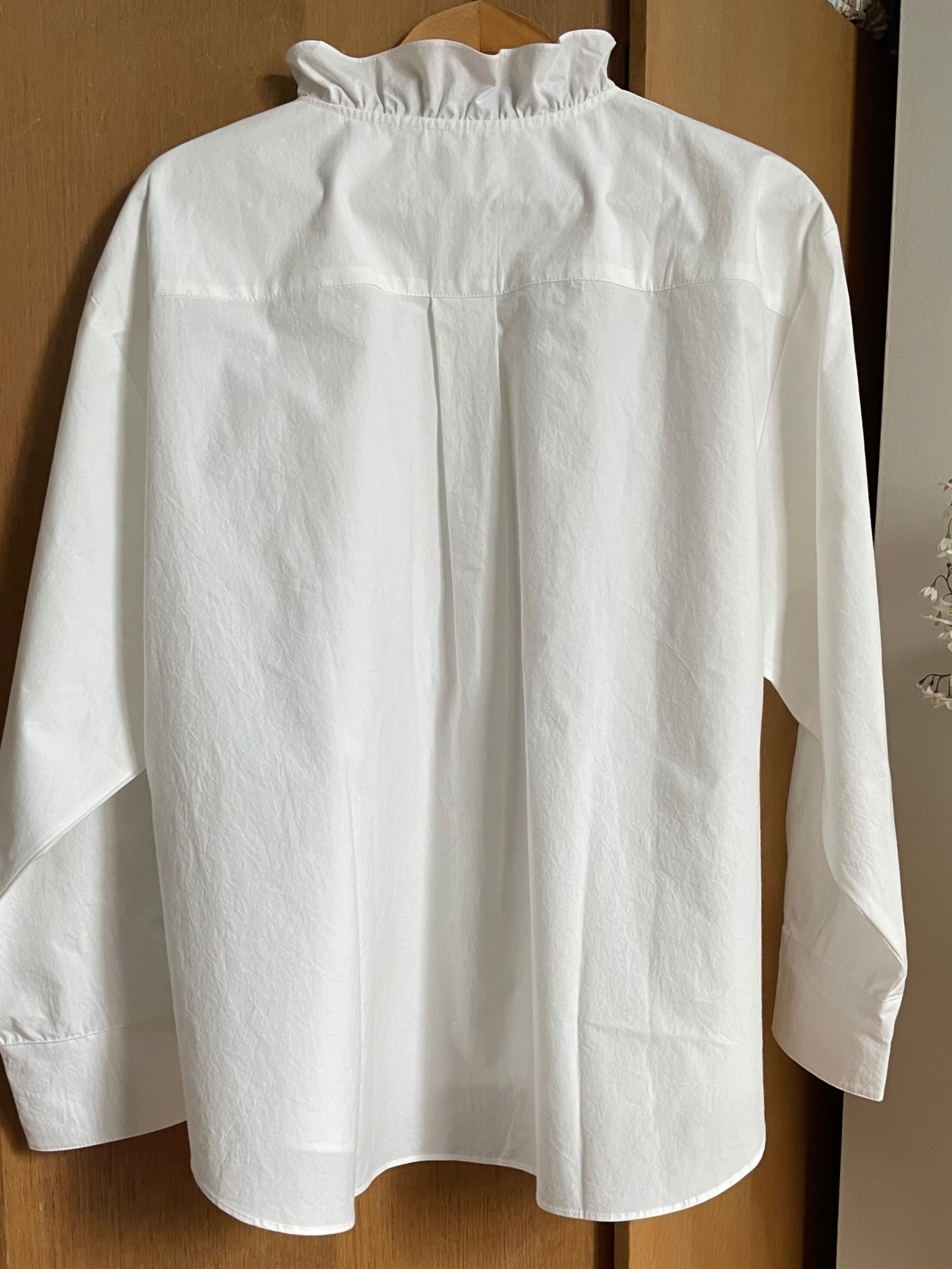 Selby Ruffle Shirt in White Japanese Cotton