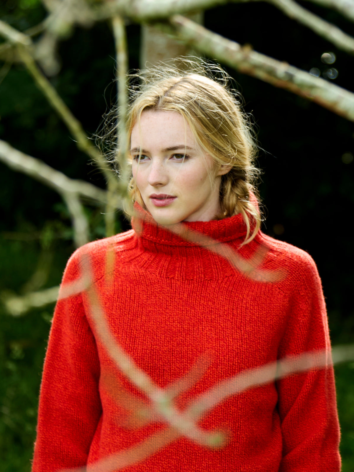 Red Pure Wool Chunky Jumper | Knitted in Scotland | Justine Tabak