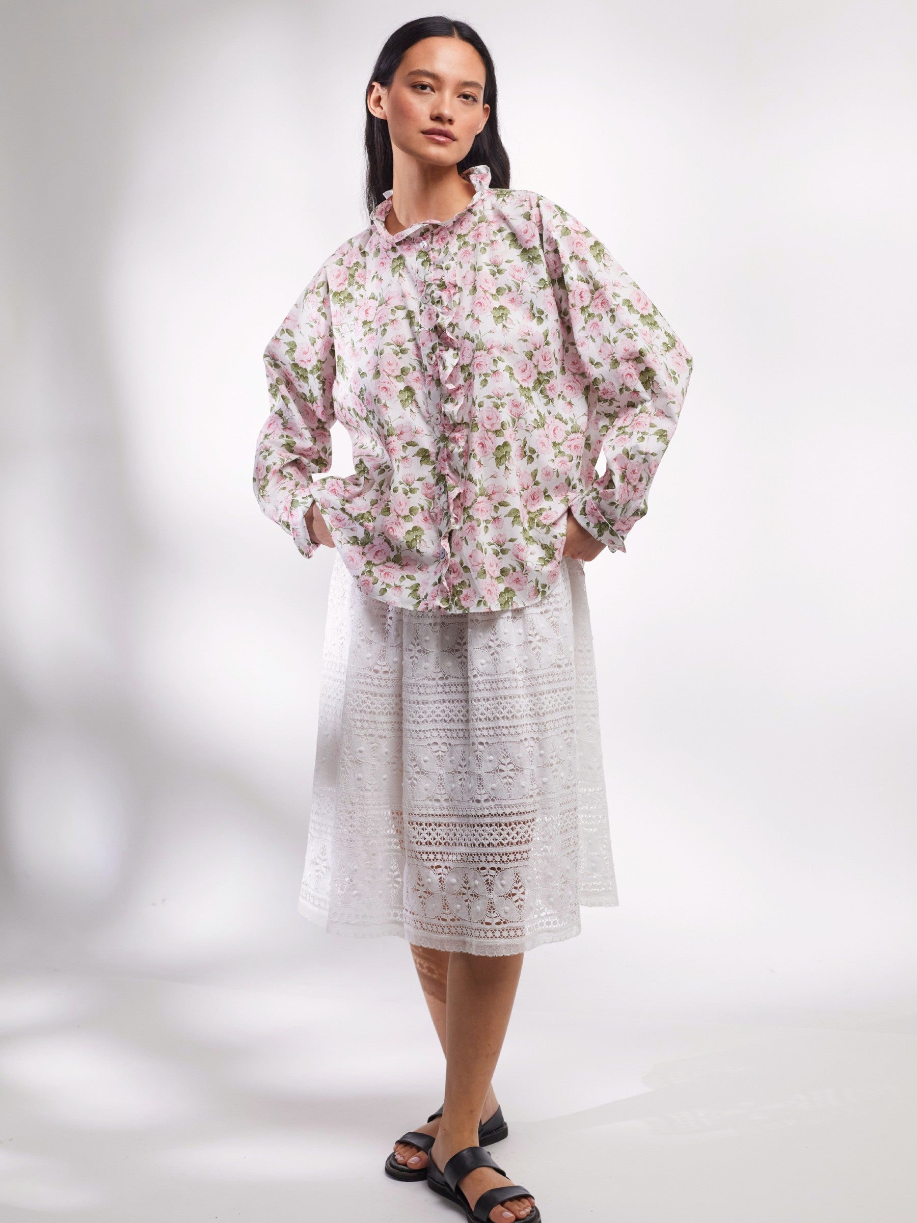 Selby Ruffle Shirt in Classic Liberty Pink Rose