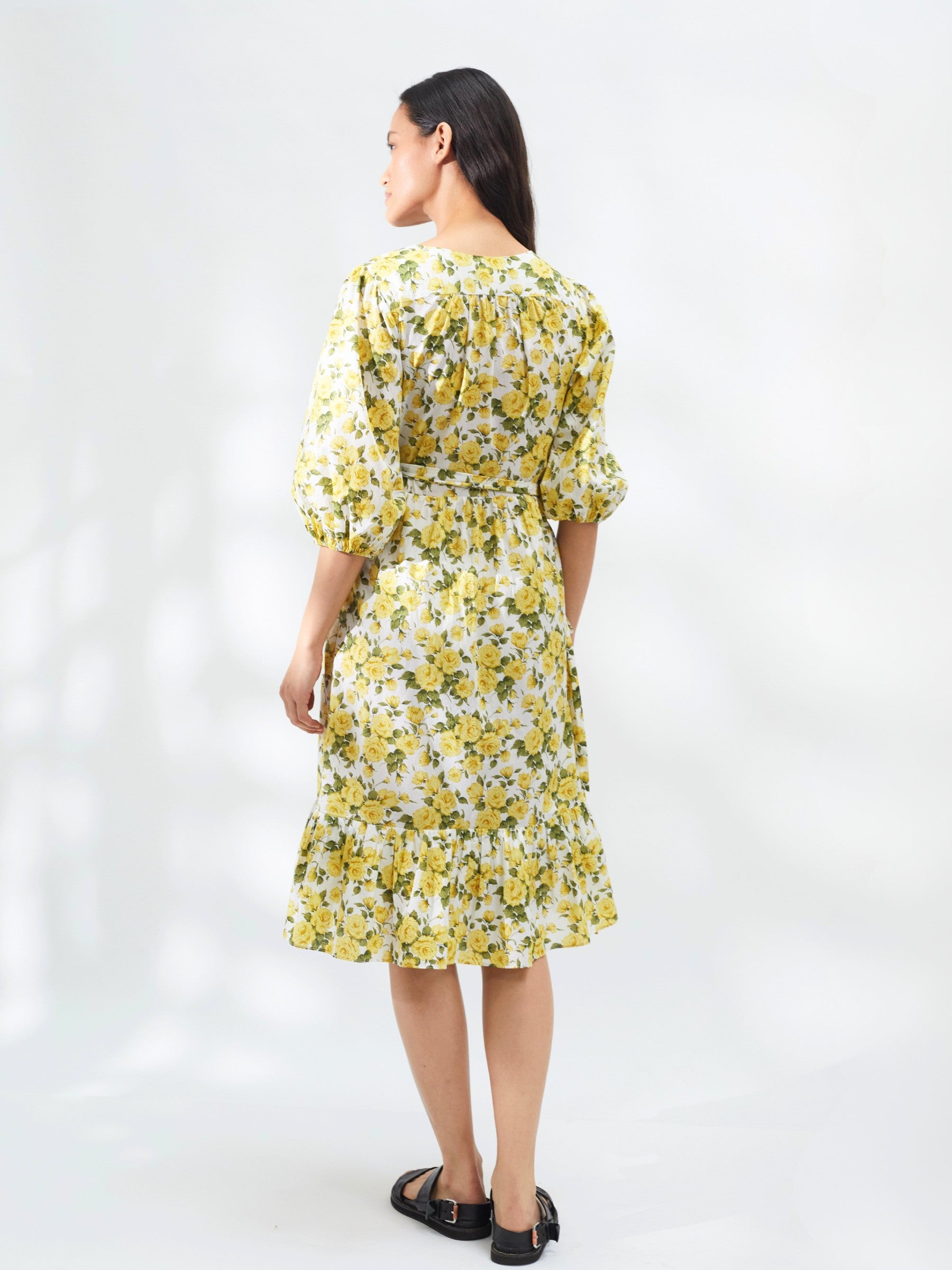 Wrap Dress in Classic Liberty Yellow Rose