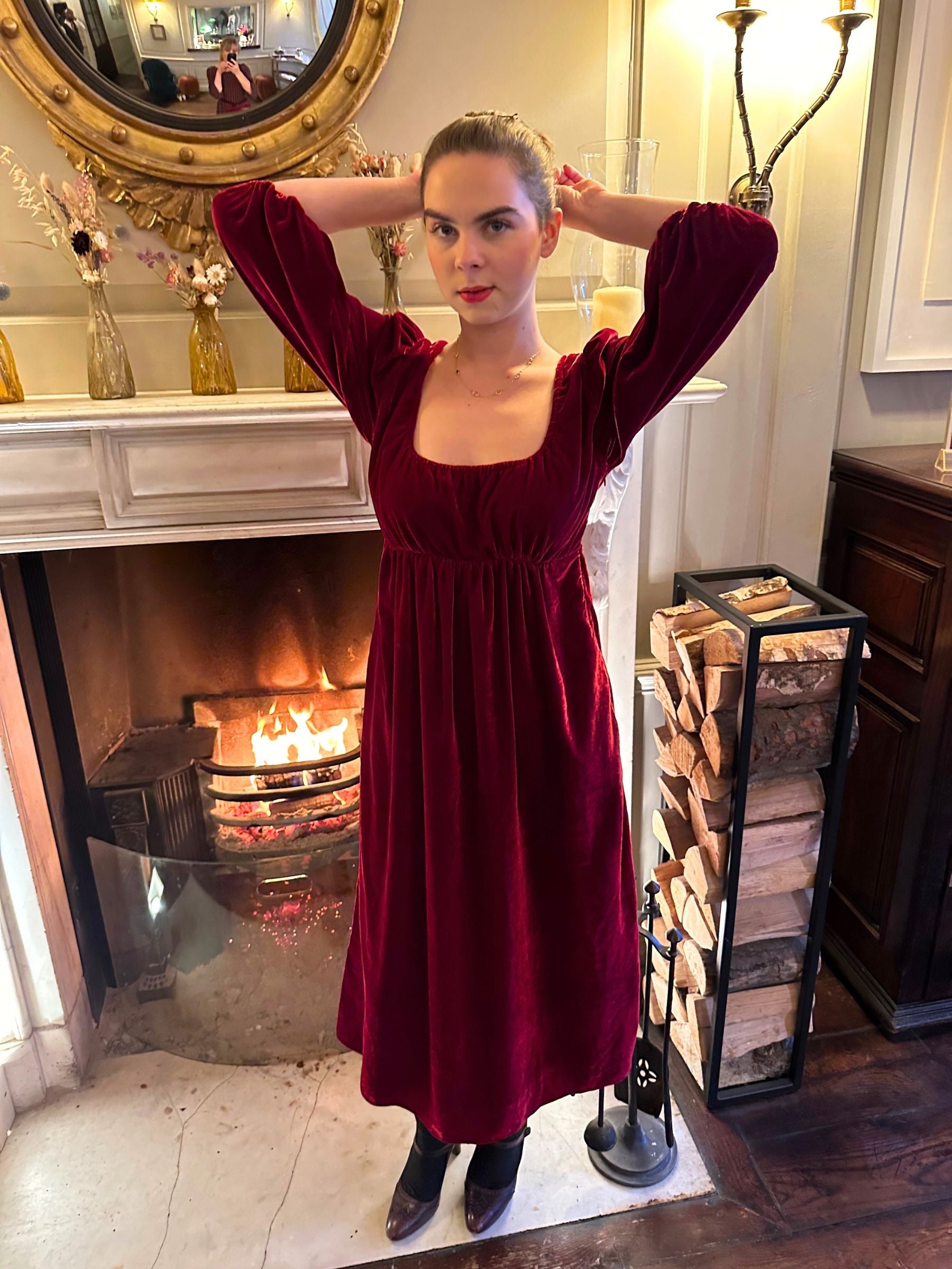 Ruby Velvet Pavilion Dress