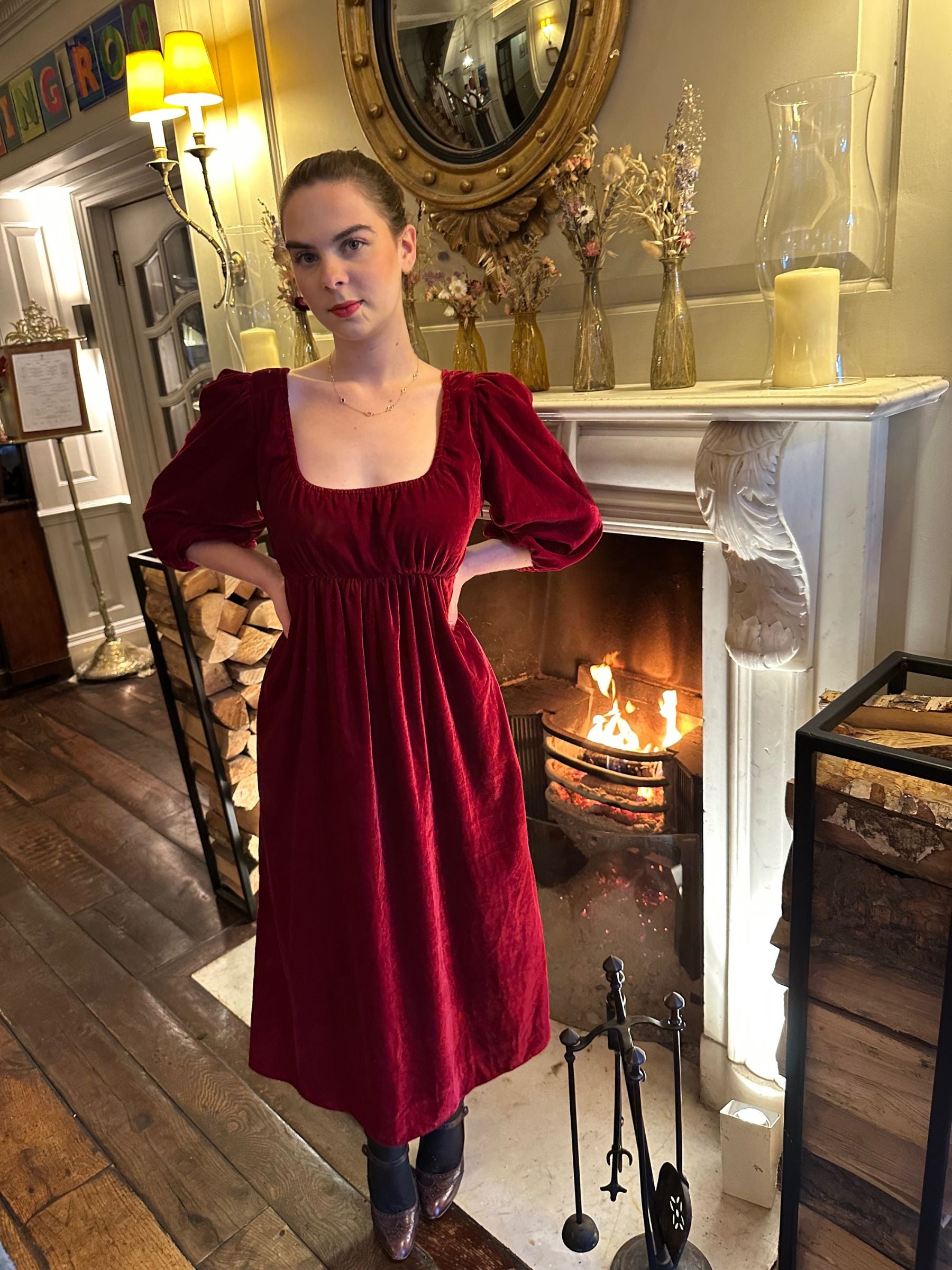 Ruby Velvet Pavilion Dress