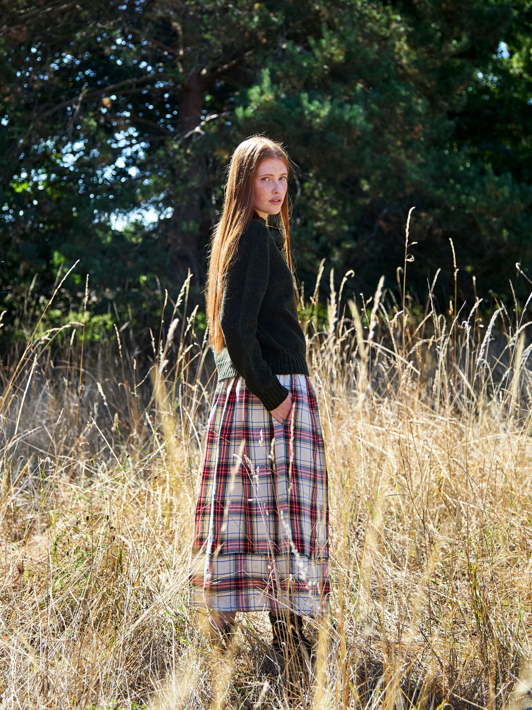 Tartan Irish linen skirt 