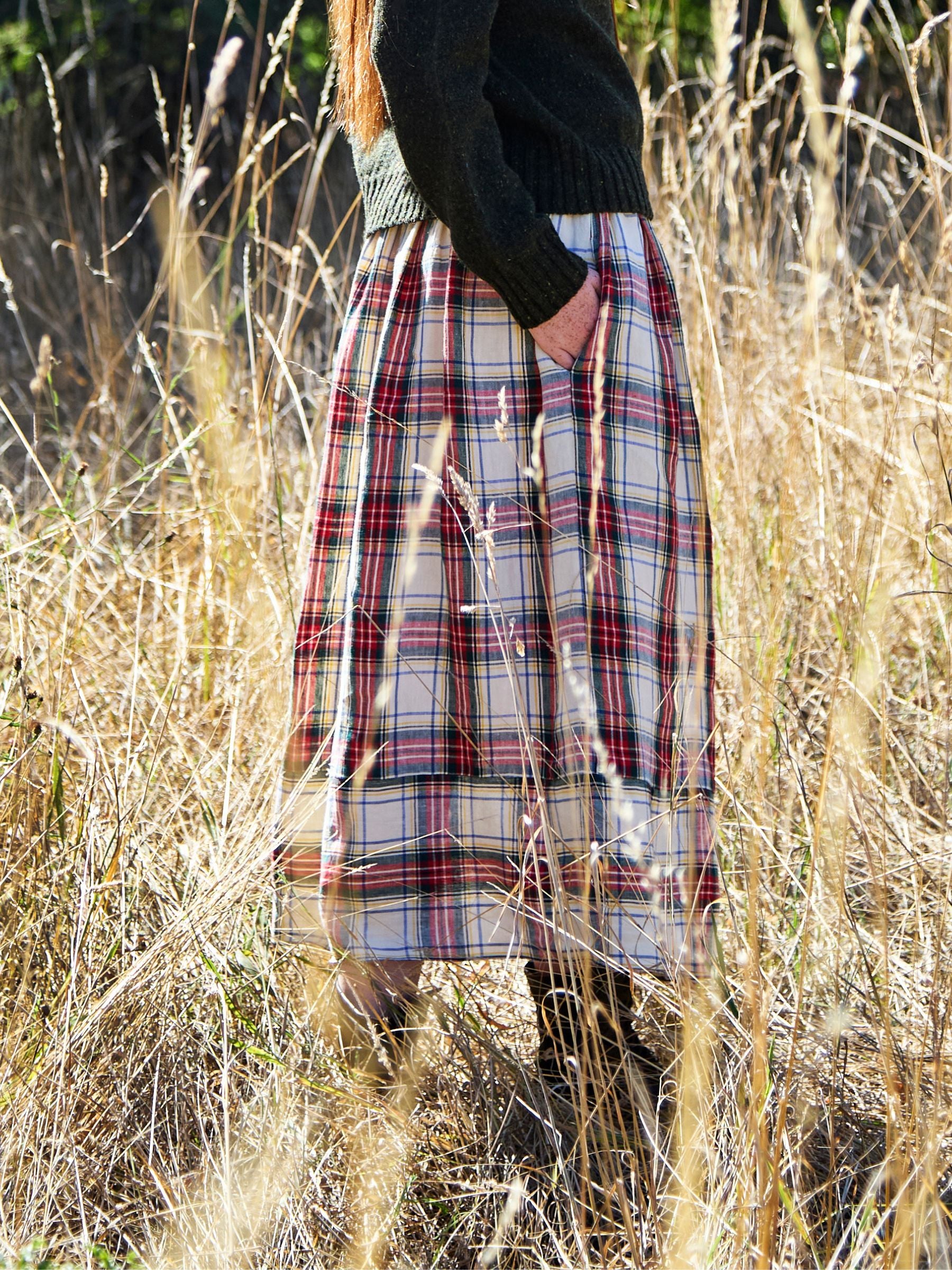 Tartan Irish linen skirt 