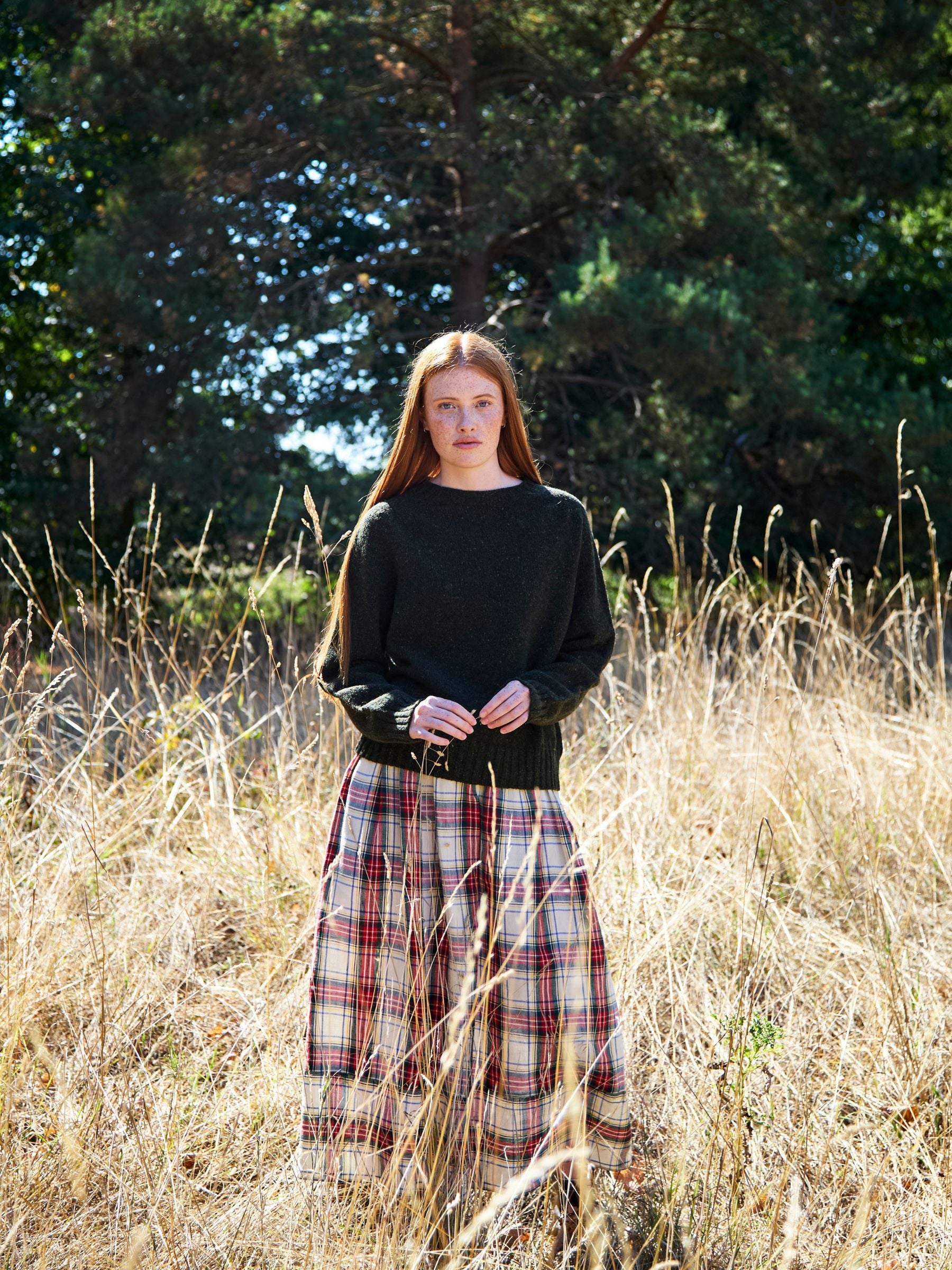 Tartan Irish linen skirt 
