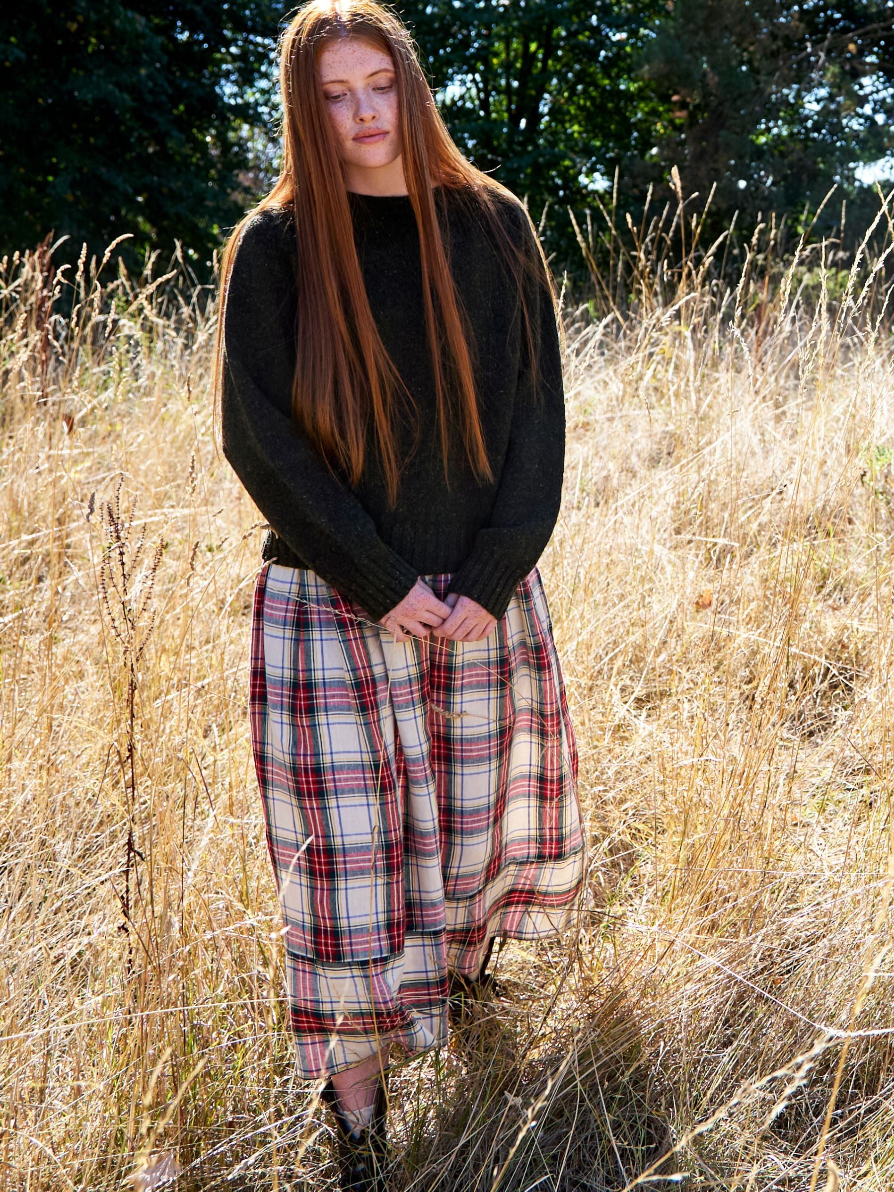 Flecky green tweed jumper 
