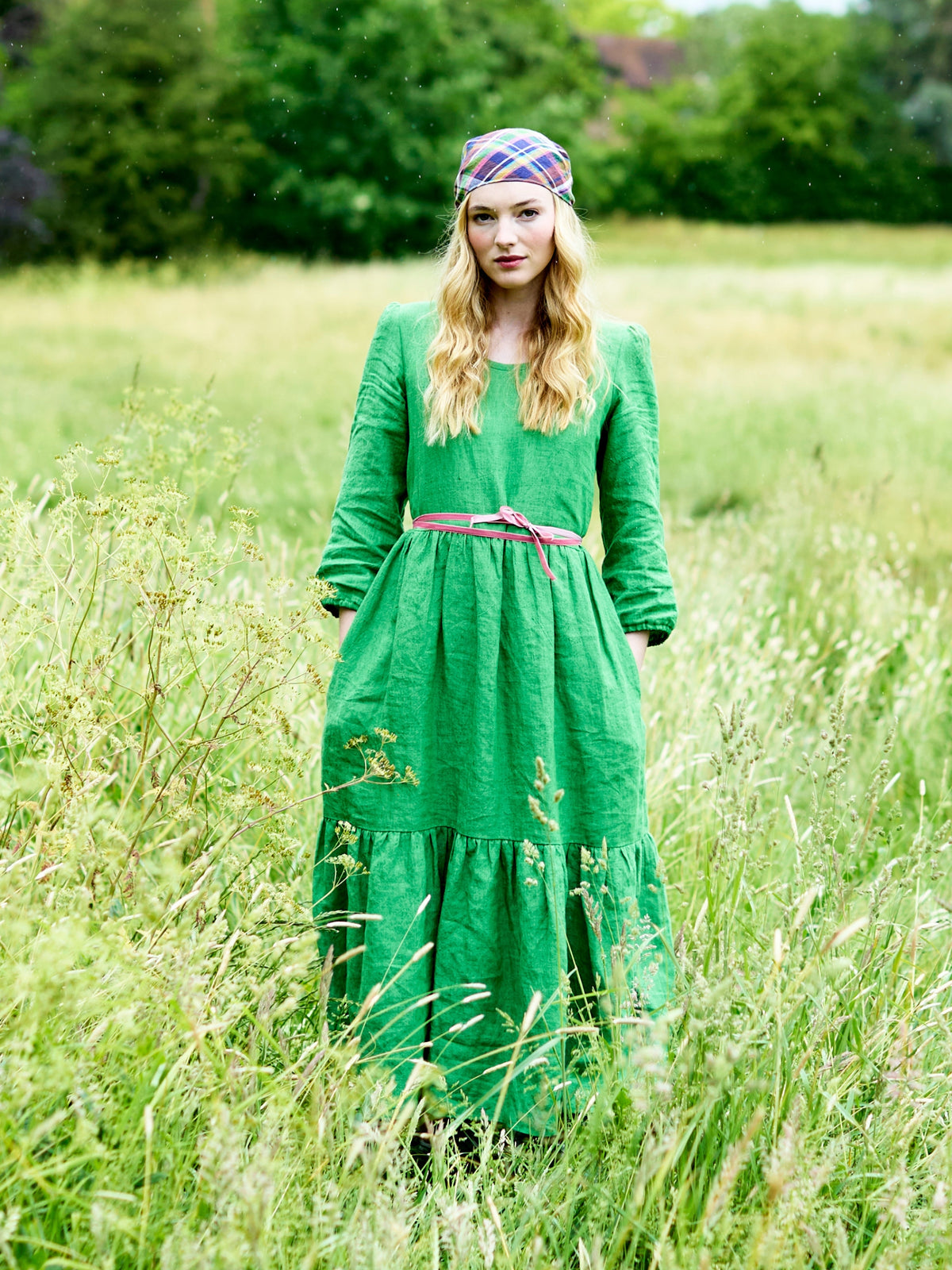 Petticoat Lane Dress in Apple Green Irish Linen
