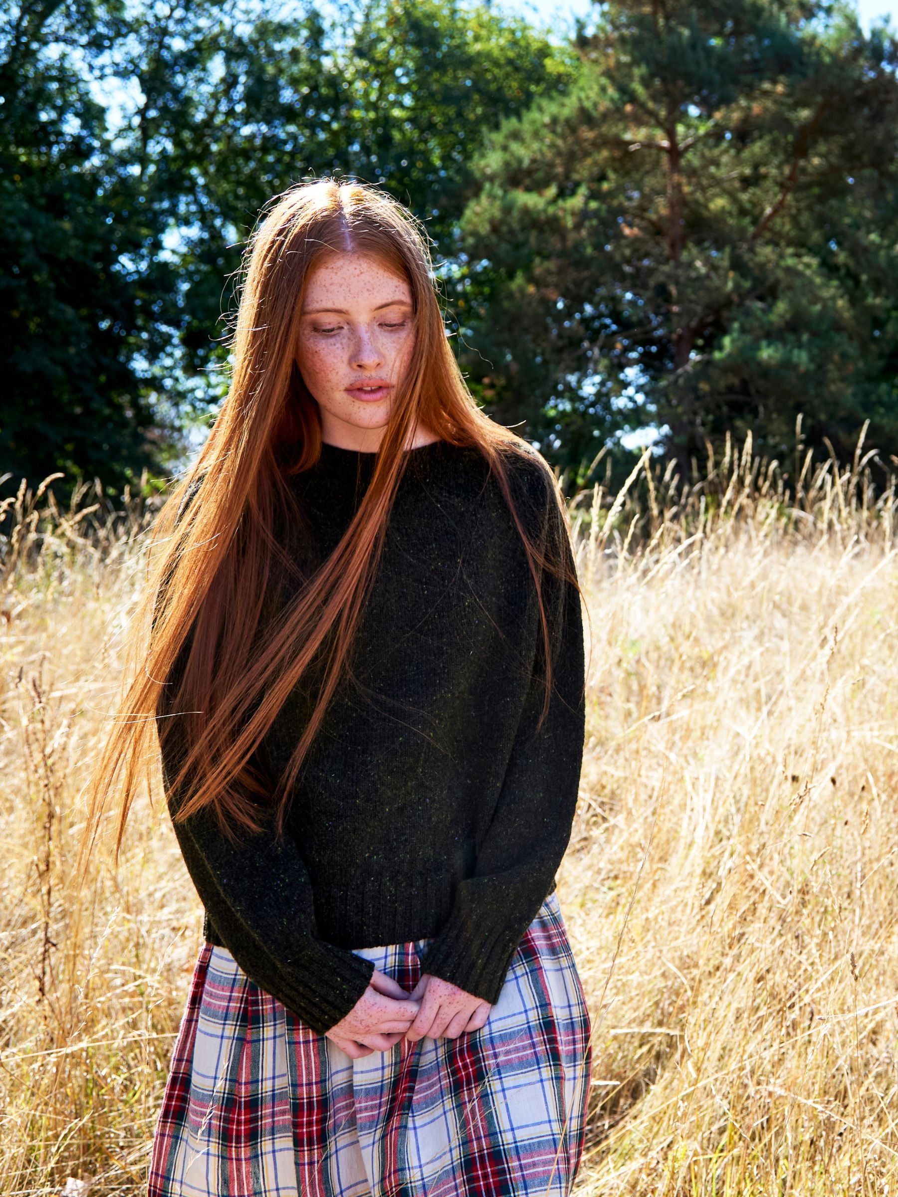 Flecky green tweed jumper 