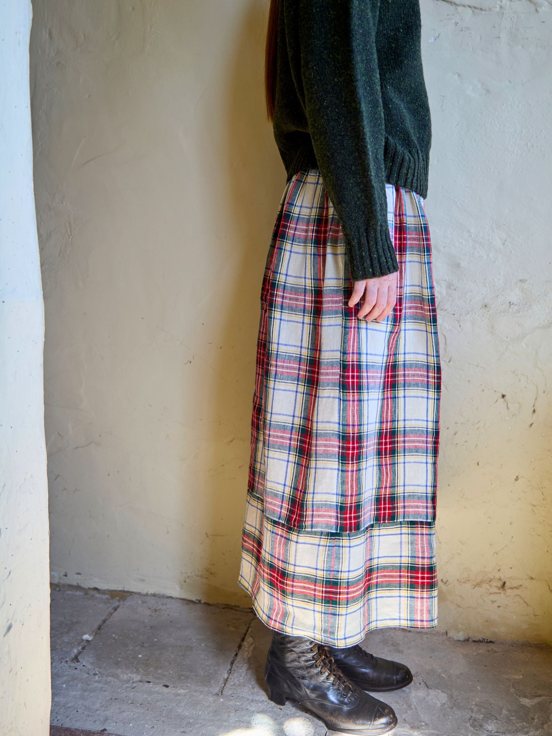 Tartan Irish linen skirt 