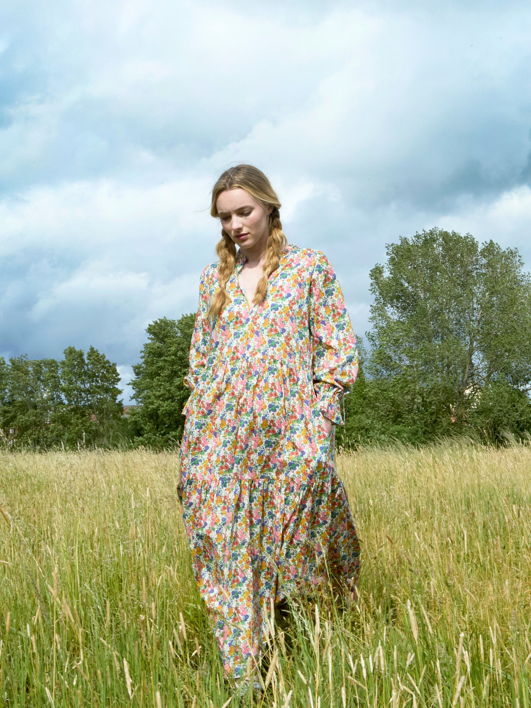Camden Passage Dress made in Liberty Gertrude Print