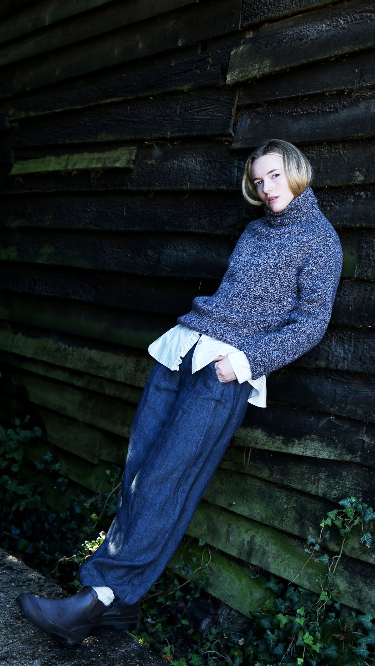 Navy Pure Wool Toasty Jumper | Knitted in Scotland | Justine Tabak