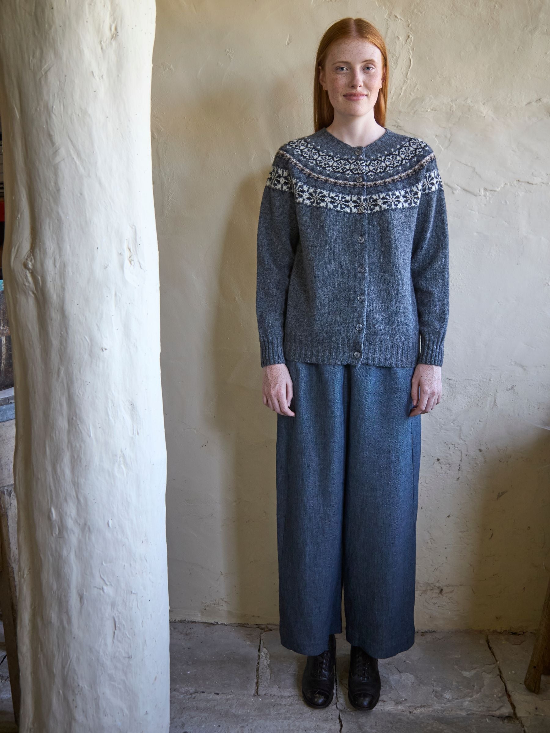 Hove Trouser in Ink Irish Linen Twill
